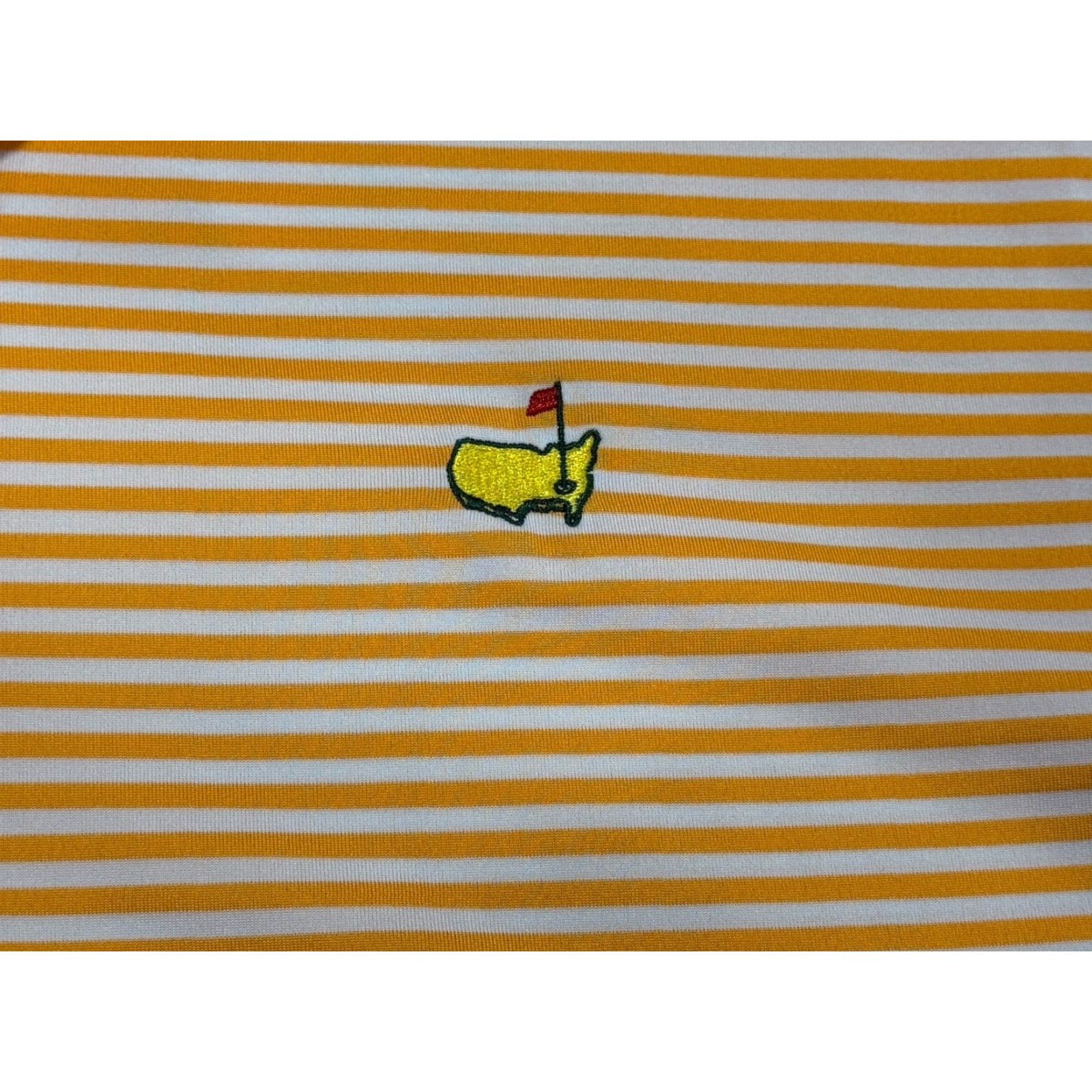 Vintage VINTAGE not used; original is not vintage. Create title: Masters Tech Augusta National Golf Polo Shirt Men L Orange Striped Performance Shirt Size US L / EU 52-54 / 3 - 4 Thumbnail