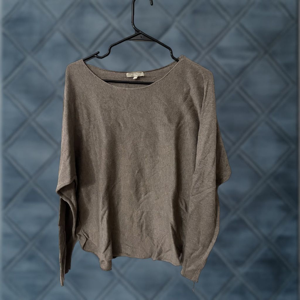 Vintage Joan Vass Studio Sweater Women XL Brown Solid Long Sleeve V-Neck Pullover Knit All Seasons Regular 80s Designer Workwear Womens Size XL / US 12-14 / IT 48-50 - 1 Thumbnail