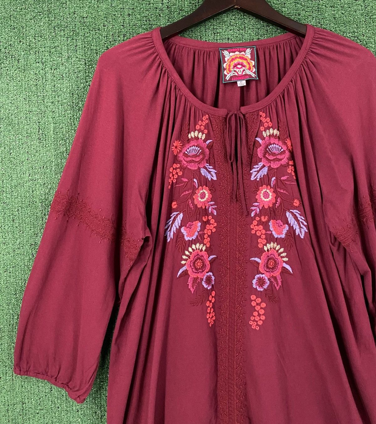 Johnny Was Marcella Embroidered Floral Tunic Blouse XL