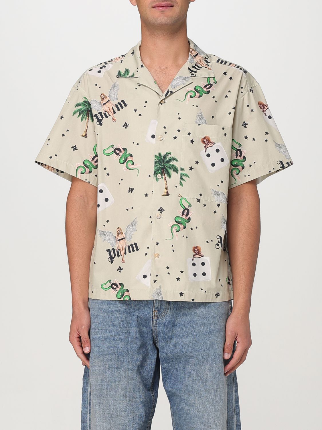 Palm Angels Shirt Men Ivory