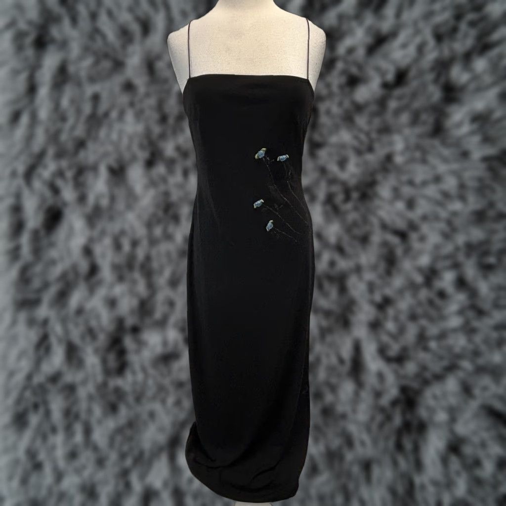 Vintage VINTAGE Rampage Maxi Dress Gown 11 Juniors Black Sleeveless Square  Neck Party/Cocktail Formal Wedding Whimsigoth Fairy 3 D Flowers USA Women  Shirt? | Grailed
