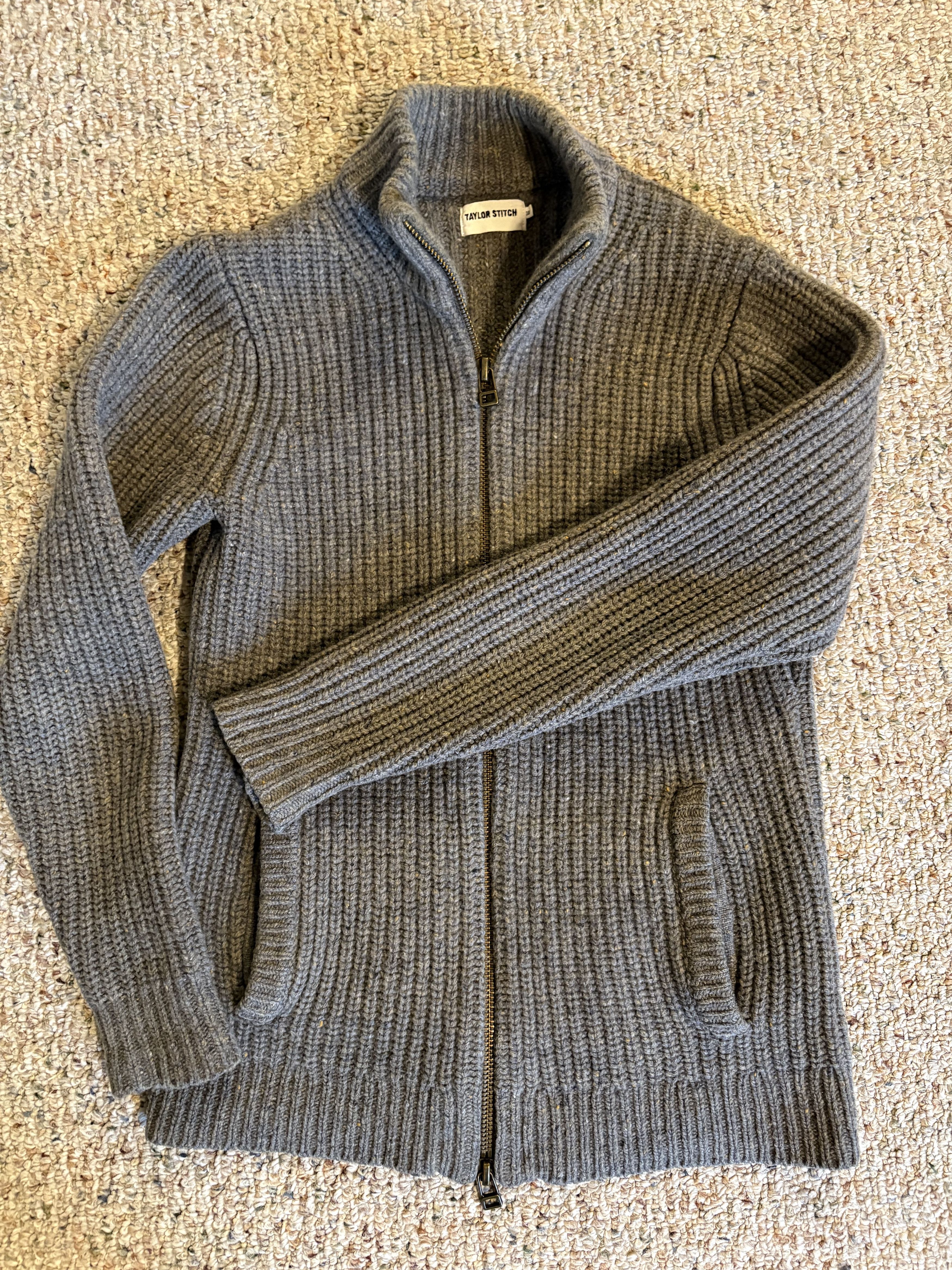 Taylor Stitch Taylor Stitch Full Zip Ribbed Sweater Grey Size 38 Size US S / EU 44-46 / 1 - 1 Thumbnail