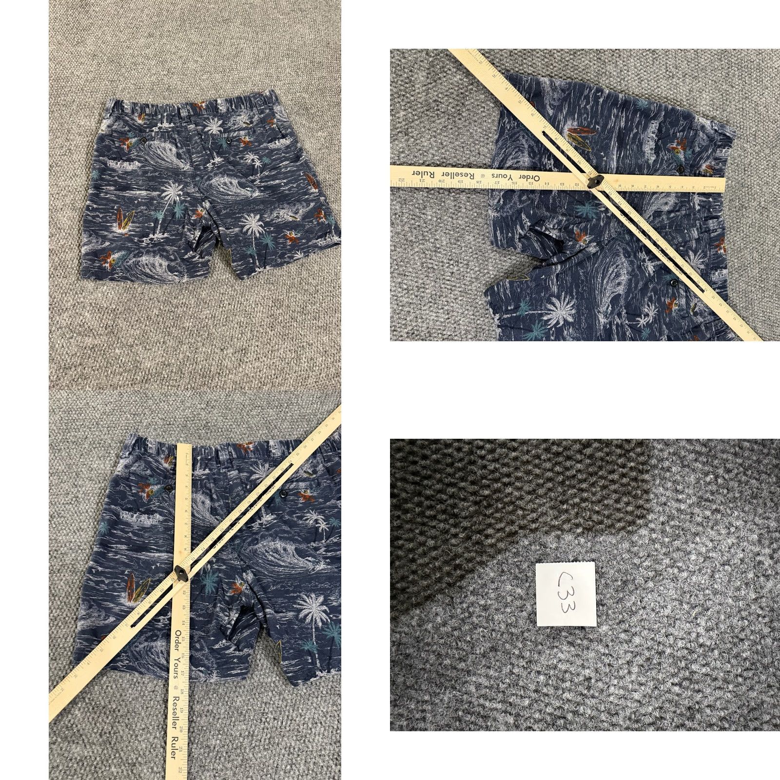 Lucky Brand Lucky Brand Shorts Mens 36 Blue Tropical Surf Print Linen Blend Chino Casual Sl a sh Pockets Regular Size US 36 / EU 52 - 8 Thumbnail