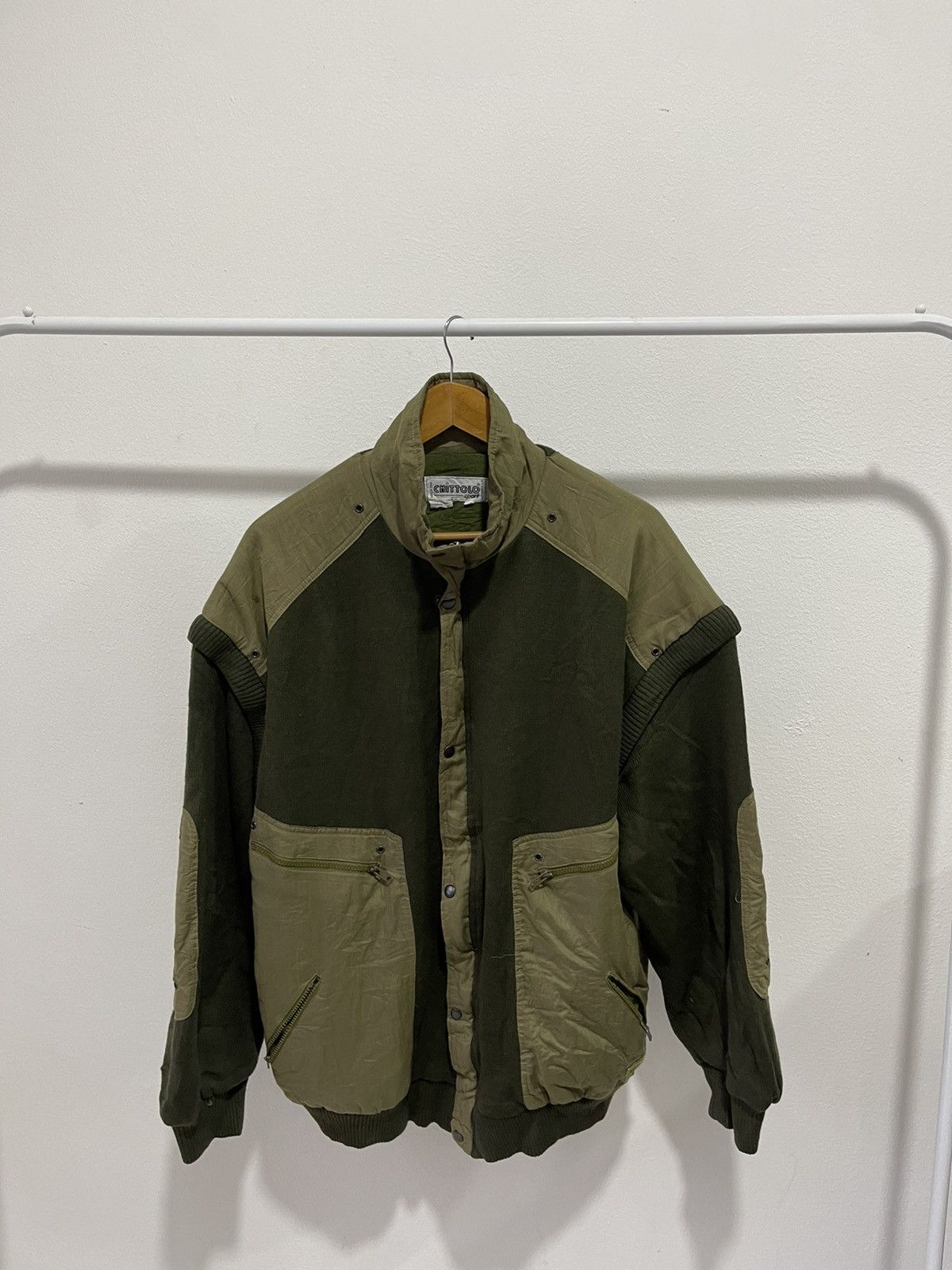 Aran Isles Knitwear × Vintage 80s Chittolo Sport Army Style Jacket Size US XL / EU 56 / 4 - 4 Thumbnail