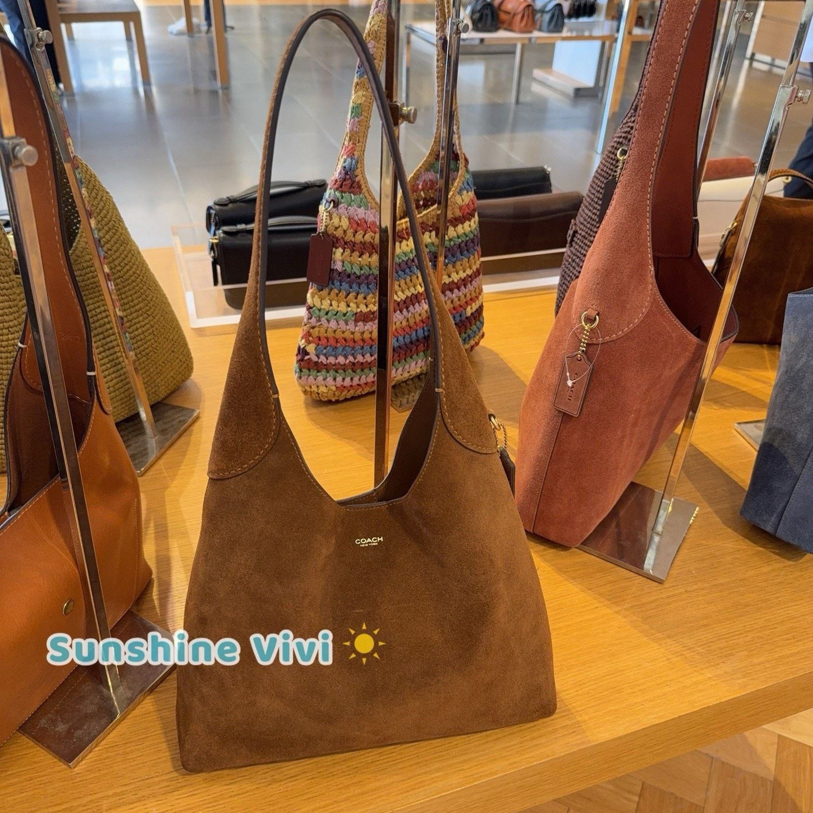 Coach NWT CCOACH CW637 Brooklyn Shoulder Bag 28 Suede Warm Brown Size ONE SIZE - 1 Thumbnail