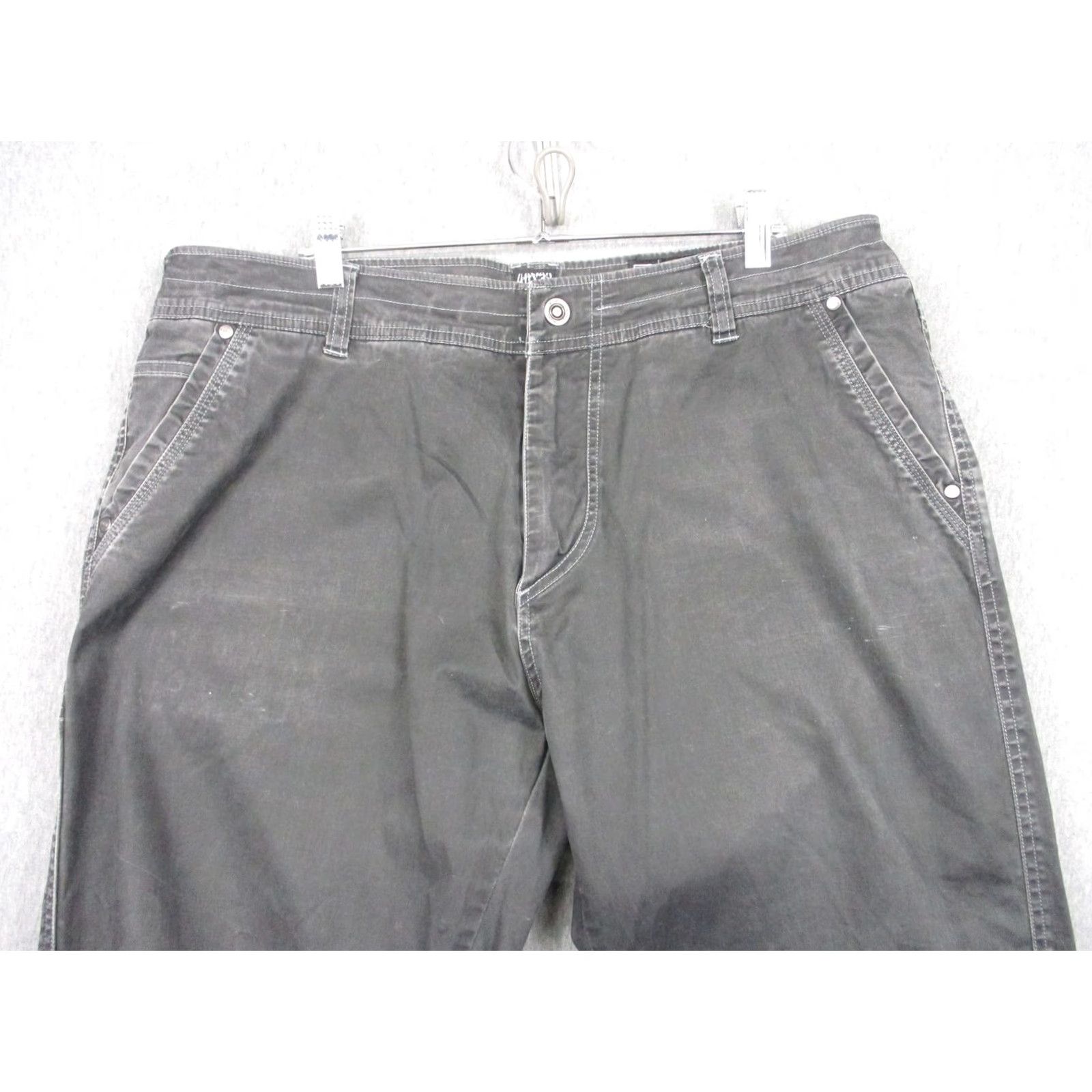 Vintage Kuhl Slackr Pants Mens 40x32 Gray Chino Relaxed Fit Casual Workwear Outdoor Cotton Blend Canvas Straight Leg Pockets Mens Size US 40 / EU 56 - 2 Thumbnail