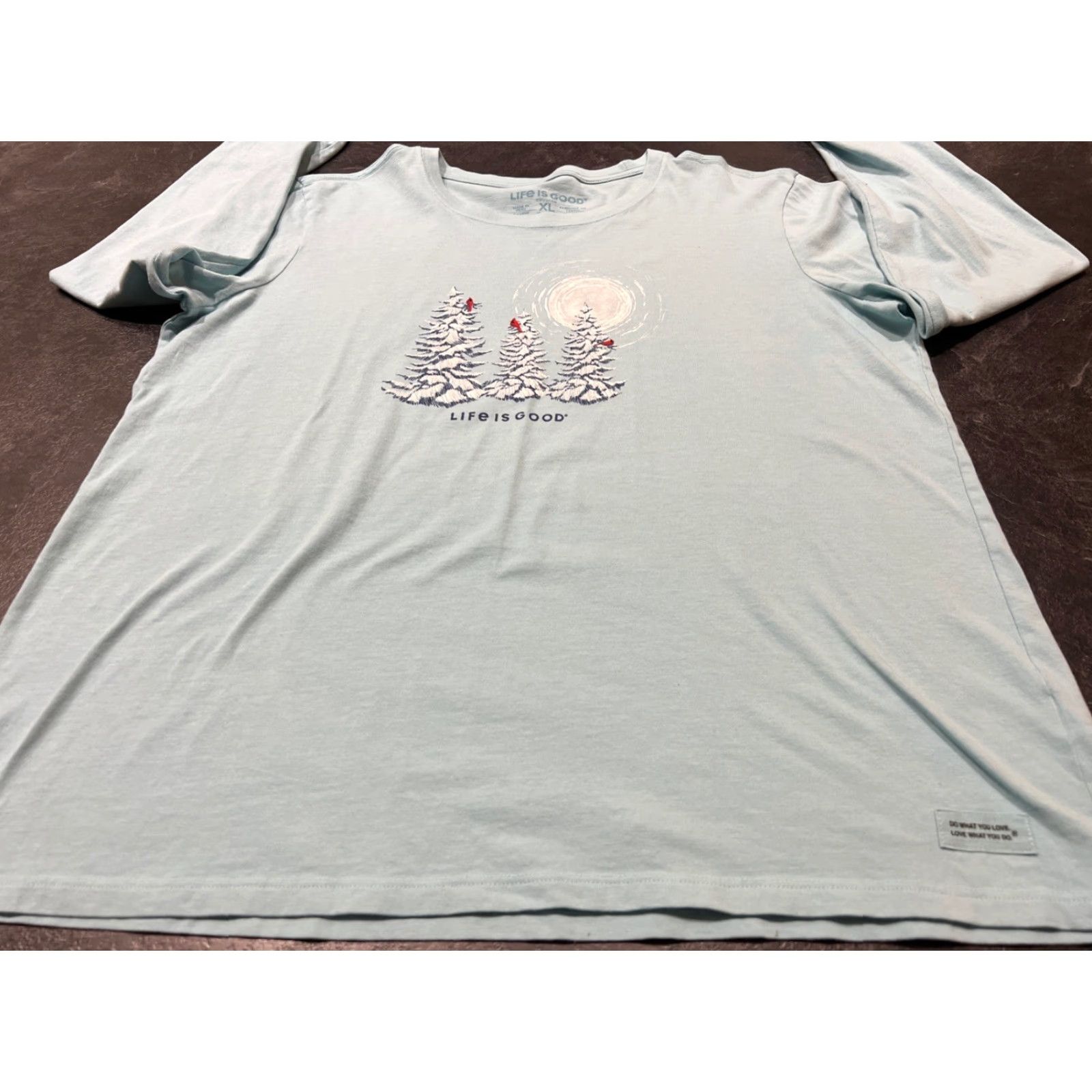 Life is Good Life Is Good Crusher Tee Shirt Womens XL Blue Short Sleeve Cardinal Pine Trees Size XL / US 12-14 / IT 48-50 - 2 Thumbnail