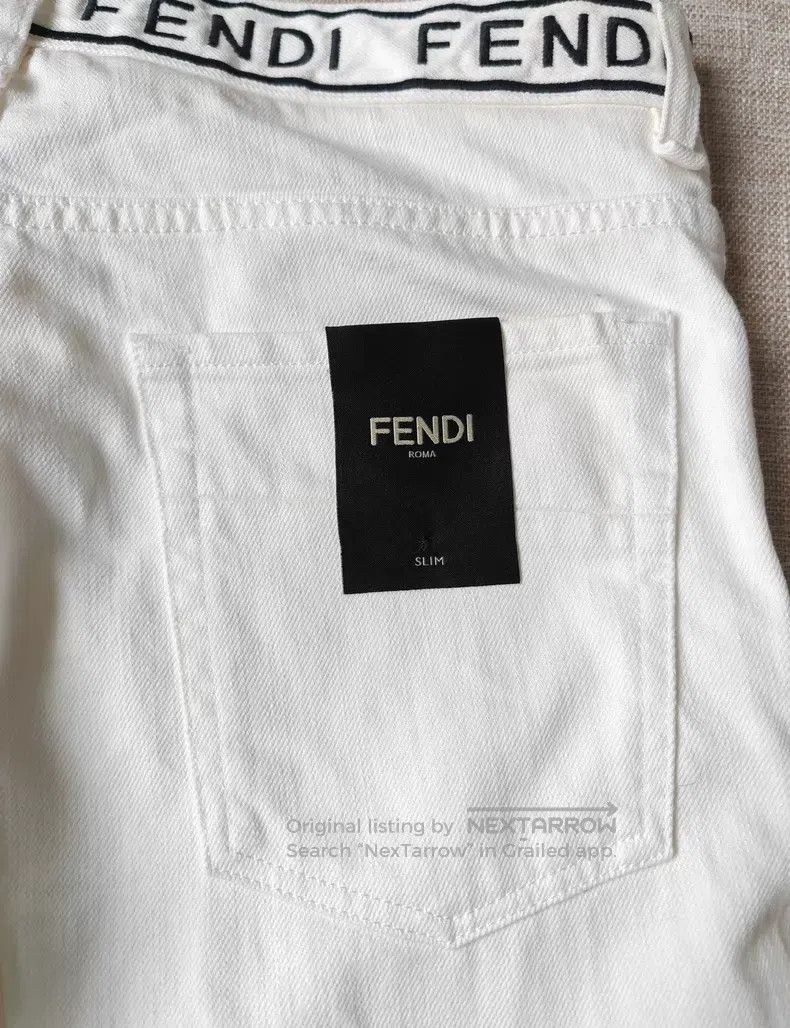 Fendi Fendi White casual denim jeans with letter embroidery on w Size US 34 / EU 50 - 6 Thumbnail