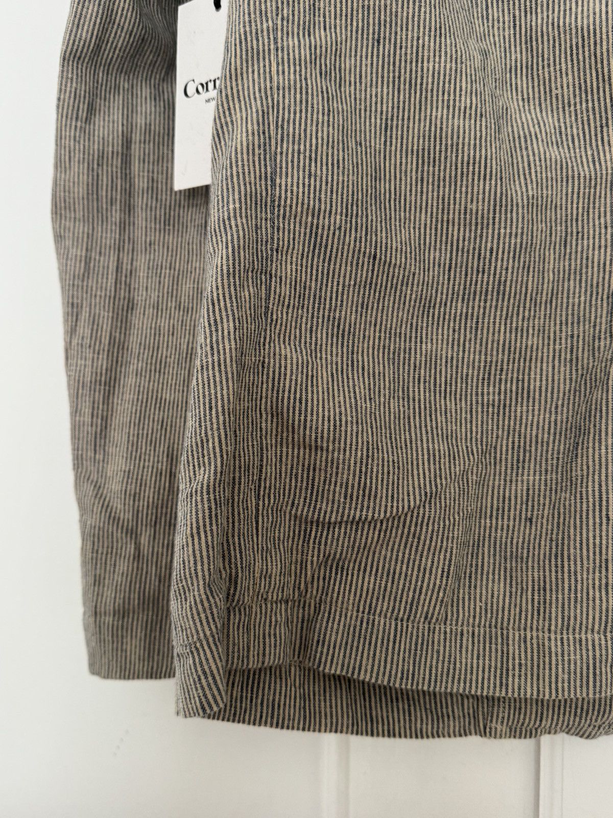 Corridor Corridor Small Natural Linen Ticking Stripe 3 Button Blazer Size 38R - 16 Thumbnail