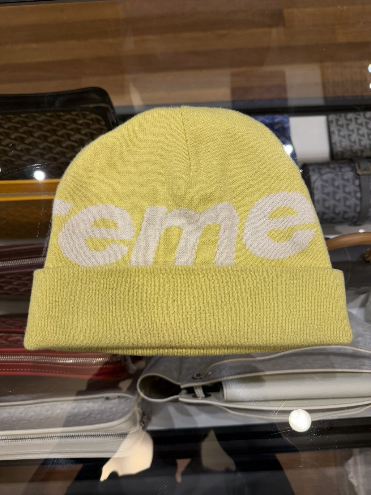 Supreme Supreme Logo Beanie - Yellow Size ONE SIZE - 2 Thumbnail