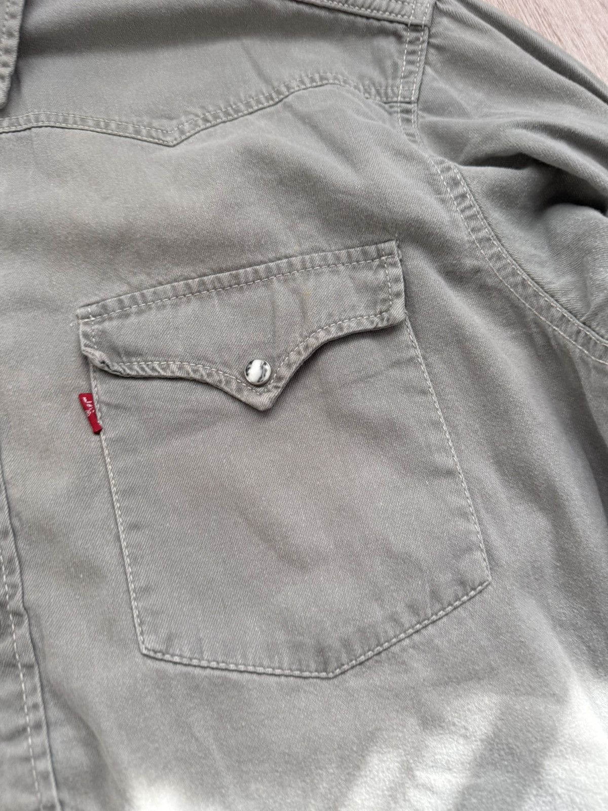 Levi's Vintage 90s Levi’s Western Shirt Green Khaki Red Tab Size M Size US M / EU 48-50 / 2 - 8 Thumbnail