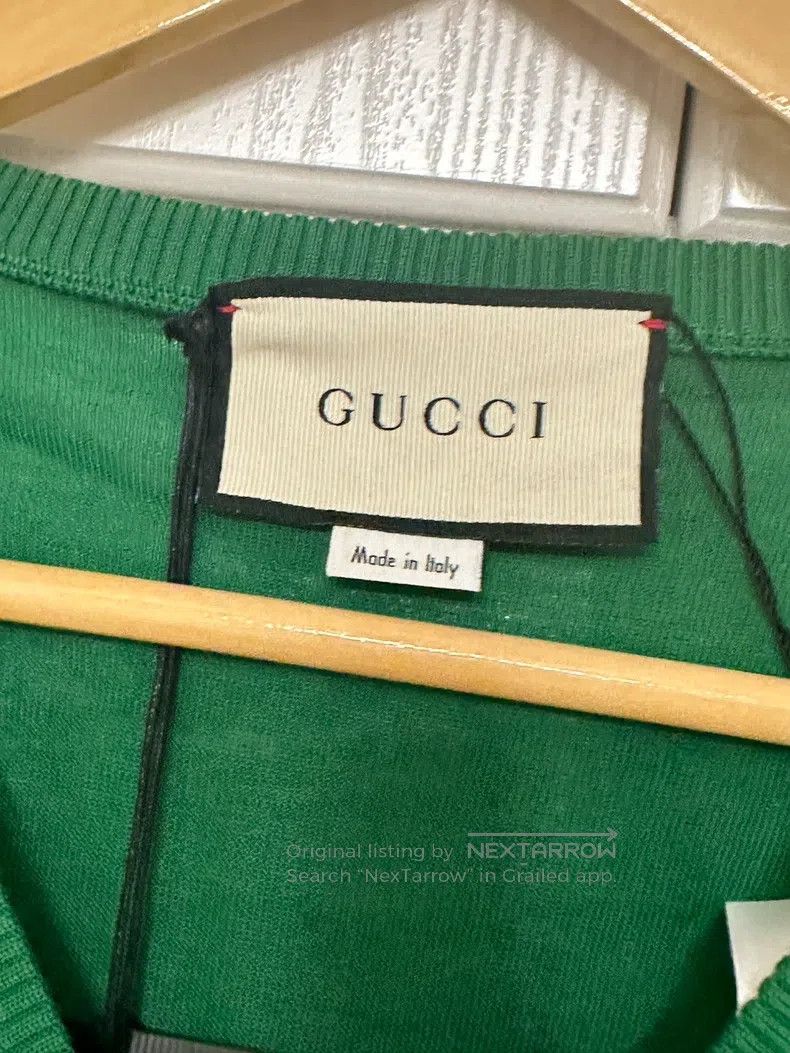 Gucci Gucci Logo printed embroidered V-neck sweater Size US S / EU 44-46 / 1 - 2 Thumbnail
