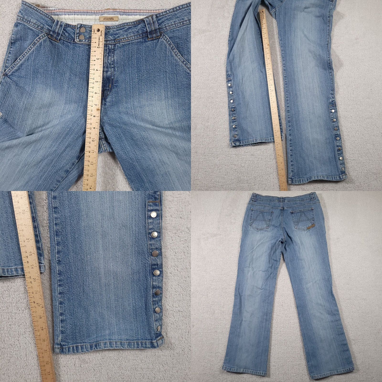 Denime Ruff Hewn Jeans Women's 10 Boot Snap Leg Y2K Retro Denim Jeans Size 32" / US 10 / IT 46 - 8 Thumbnail