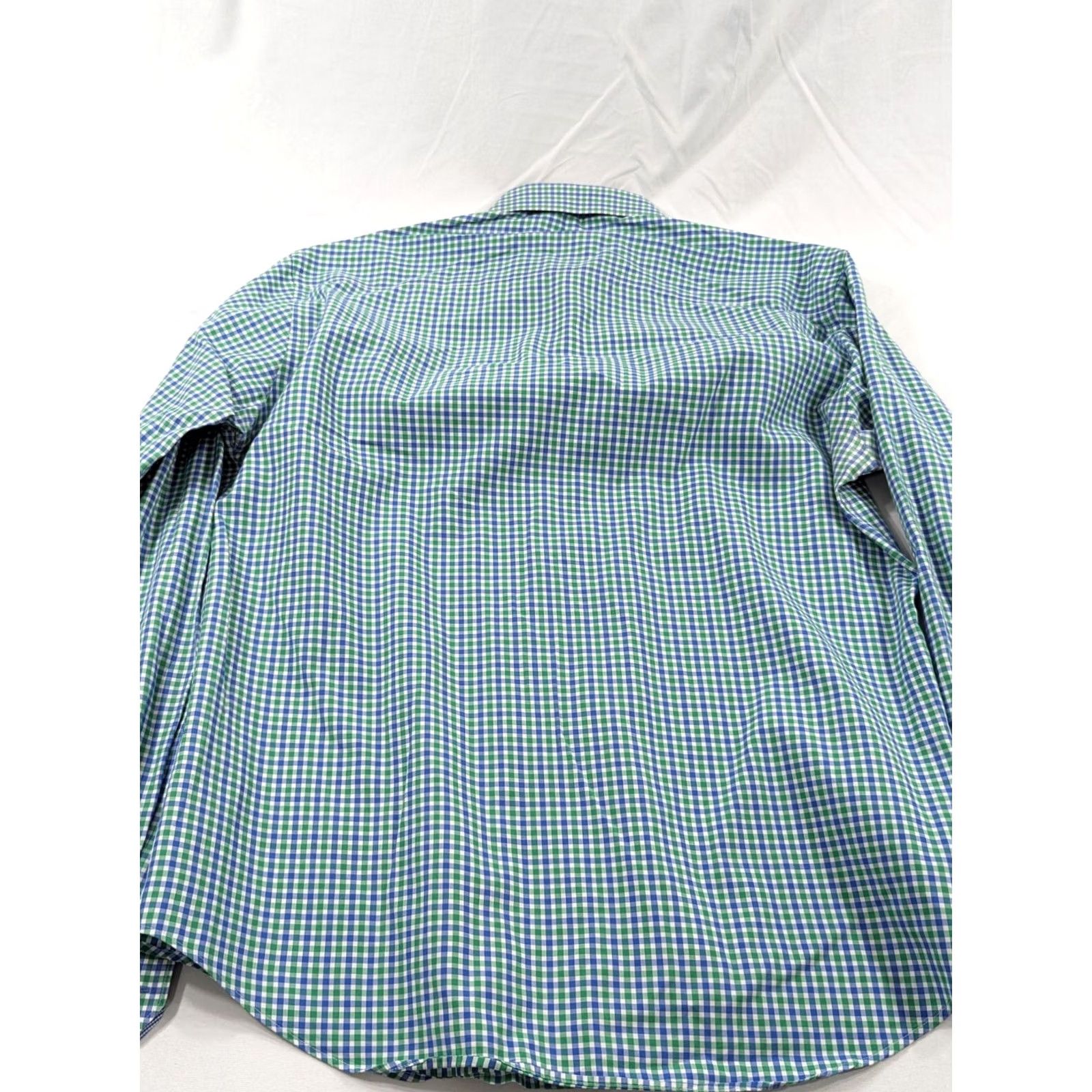 BUGATCHI Bugatchi Mens Shirt Blue Green Medium Stretch Nylon Plaid Button-Up Collared Long Sleeve Cuffed Size US M / EU 48-50 / 2 - 8 Thumbnail