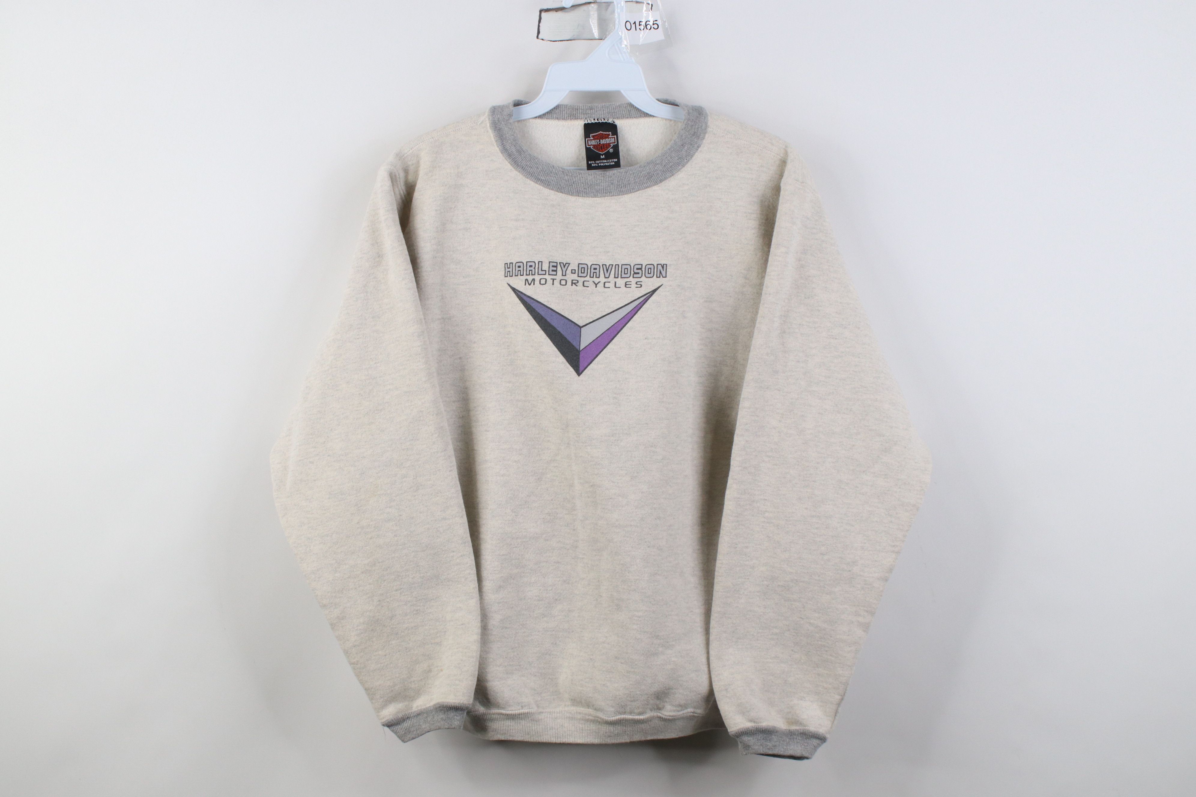 Harley Davidson Vintage Y2K 2000 Harley Davidson Ringer Sweatshirt Gray USA Size M / US 6-8 / IT 42-44 - 1 Thumbnail