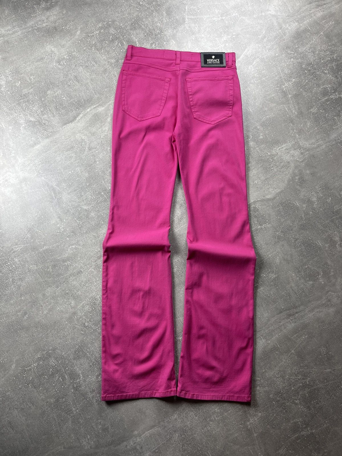 Versace Jeans Couture Vintage Versace Jeans Couture Y2K Fuchsia Flared Pants Size 30" / US 8 / IT 44 - 2 Thumbnail