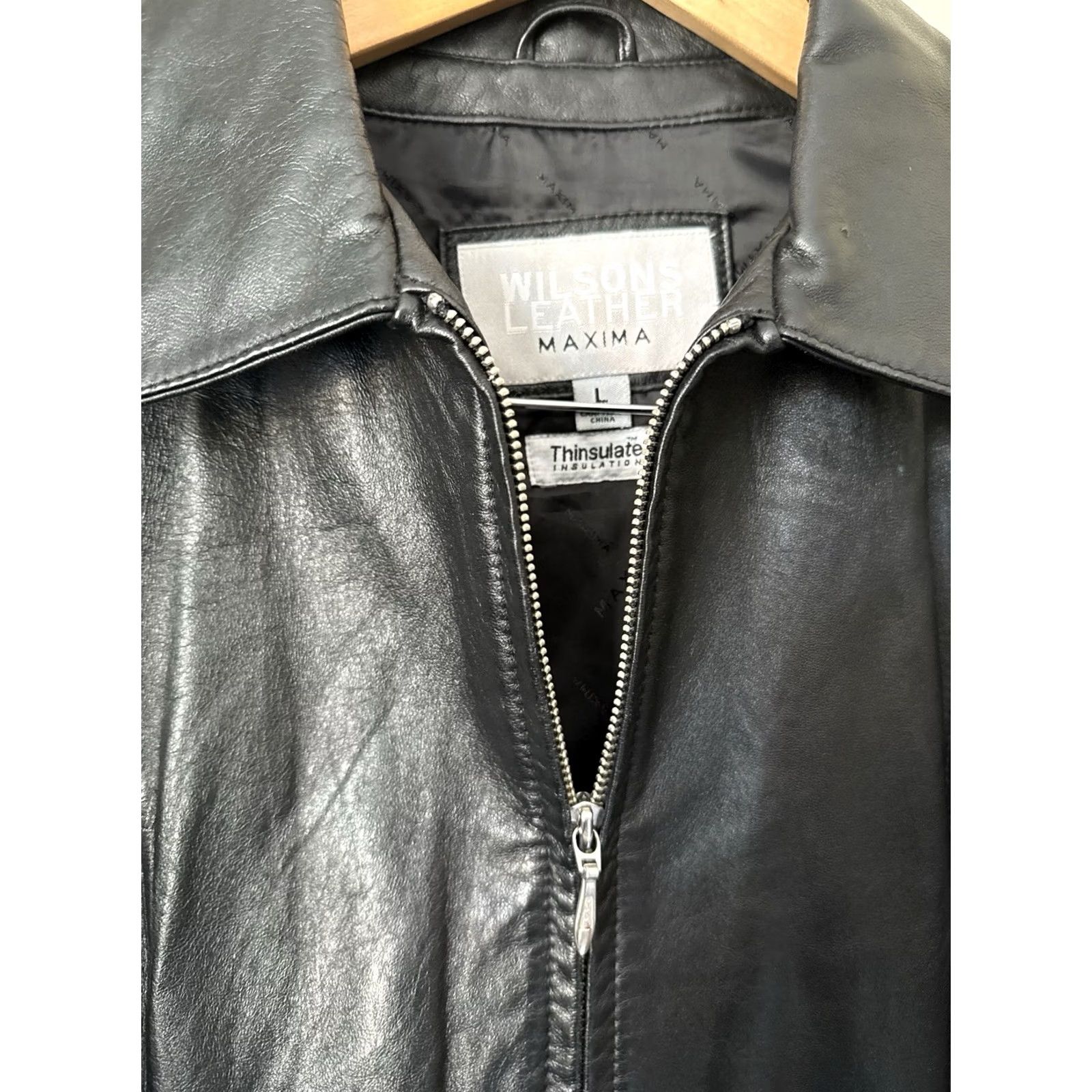 Vintage Wilsons Leather Maxima Jacket Womens Large Black Thinsulate Lined Zip Pockets Jacket Size L / US 10 / IT 46 - 4 Thumbnail
