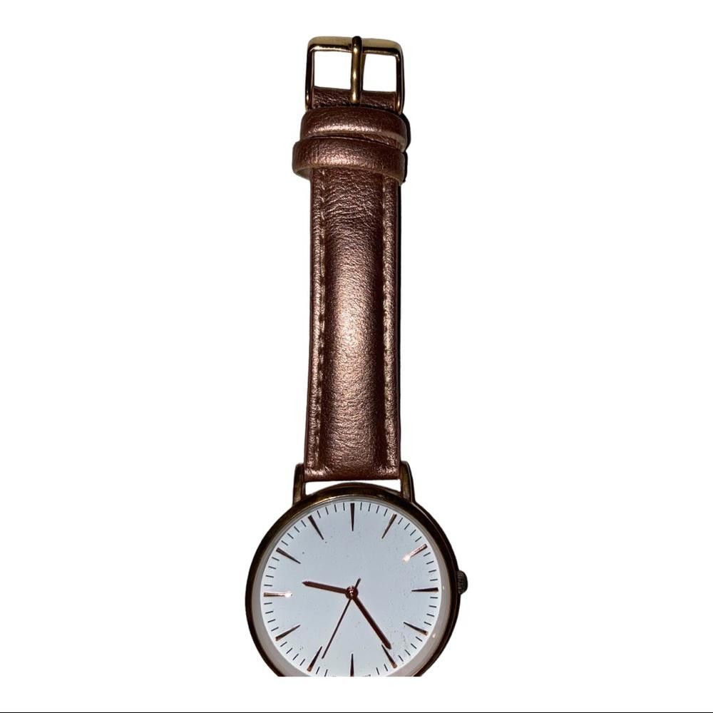 Designer Pink Metallic Rose Gold Watch Size ONE SIZE - 2 Thumbnail