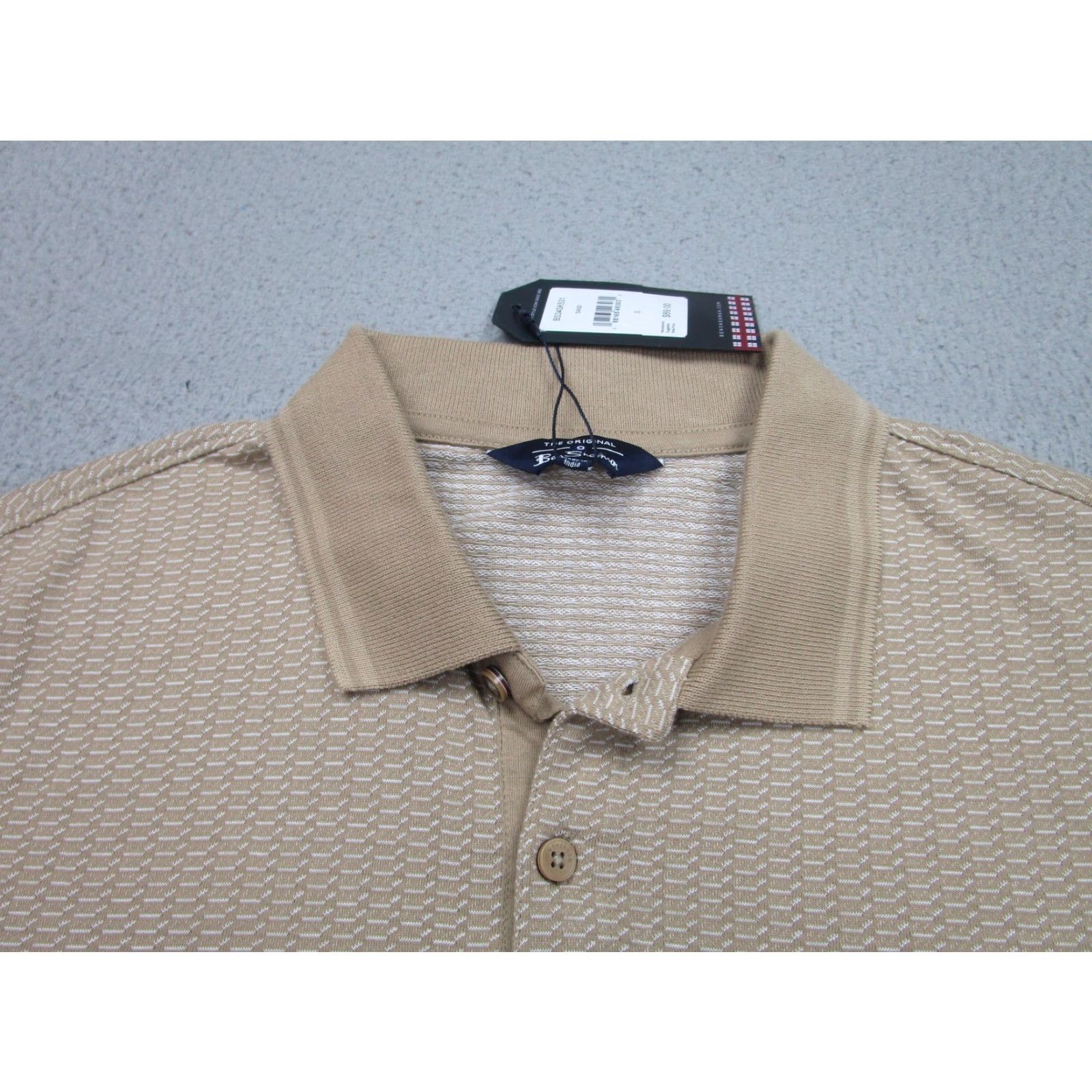 Ben Sherman Ben Sherman Polo Shirt Mens Small Sand Beige Textured Knit Casual BS34SK531 BS34SK531过 Size US S / EU 44-46 / 1 - 3 Thumbnail