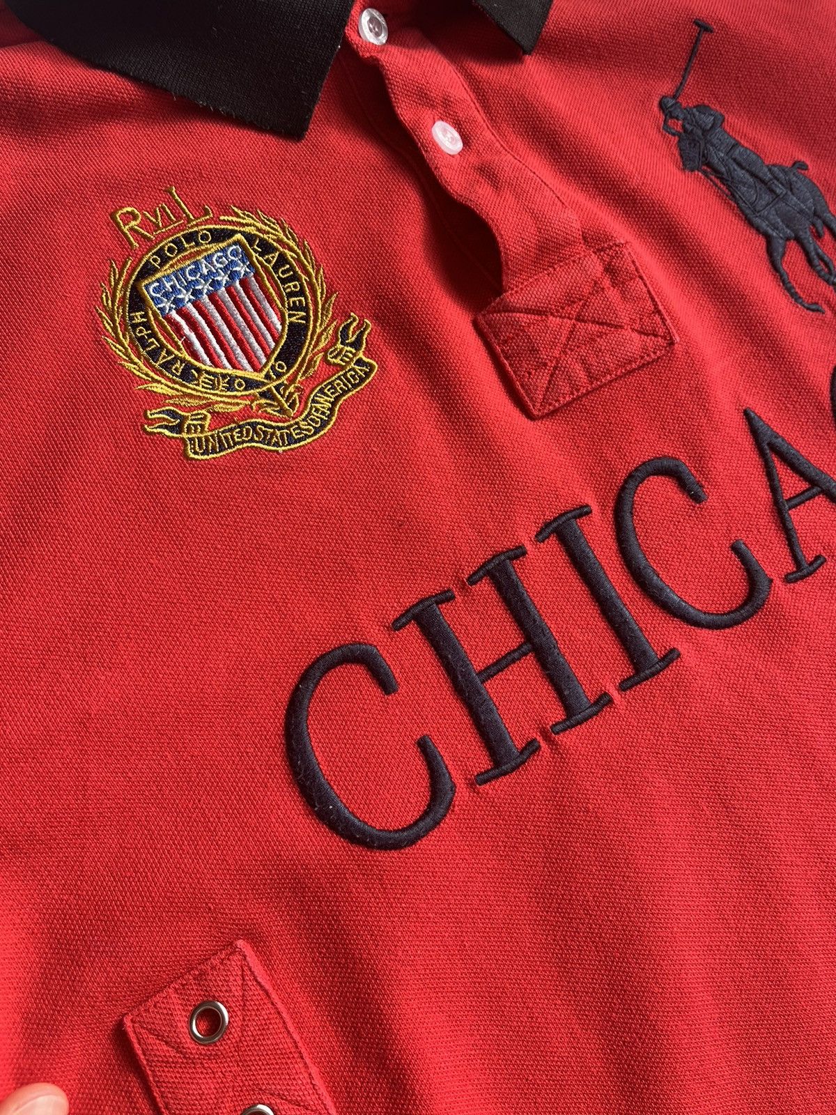 Ralph Lauren Polo Chicago Red Jersey (Tagged XXL, Fits L)