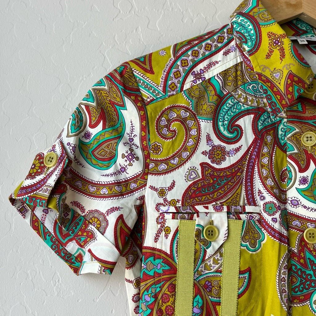 Etro NEW ETRO Dress Paisley Print Collared Button Down Shirt Dres Size XS / US 0-2 / IT 36-38 - 6 Thumbnail