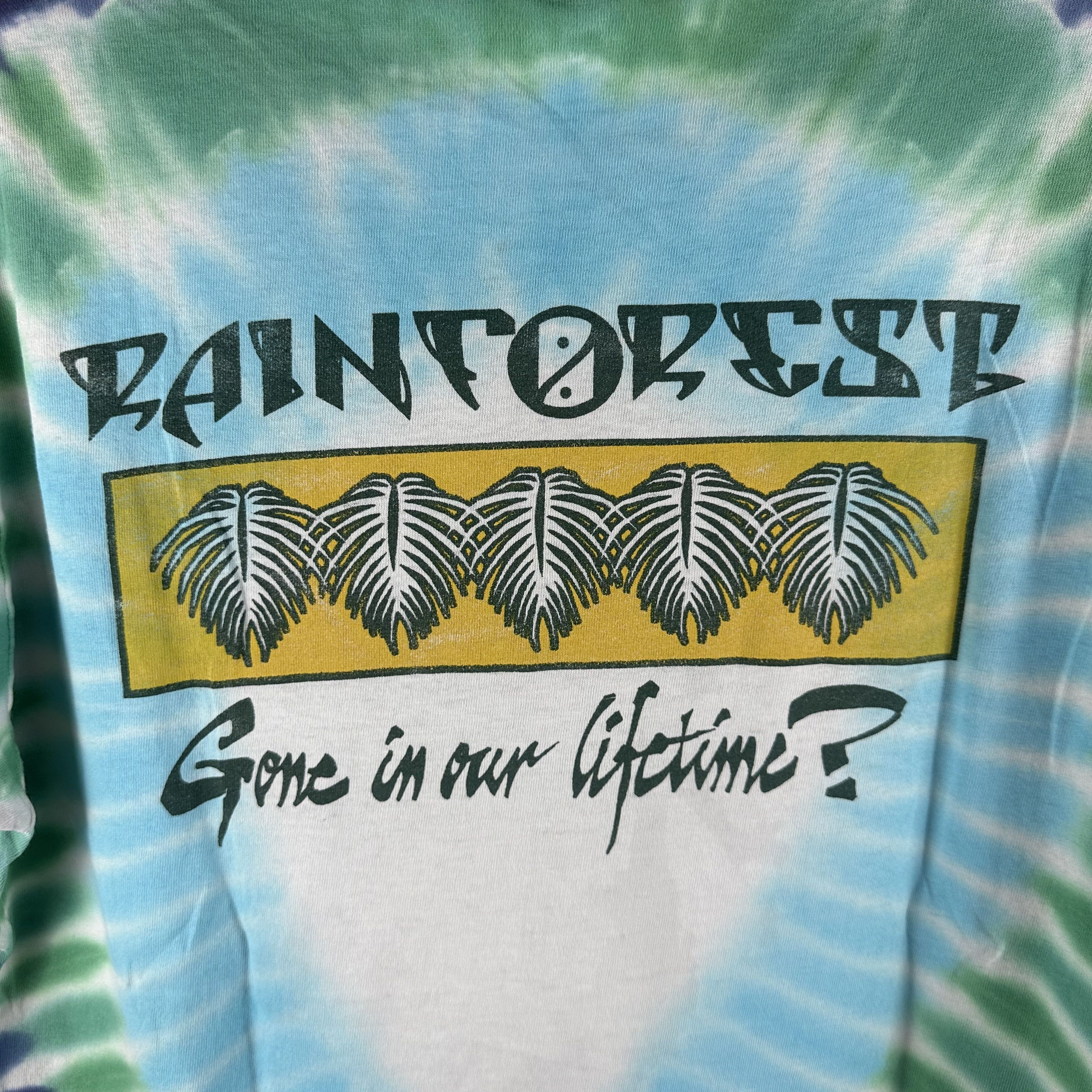 Vintage ​Vintage 1990 Rainforest Gone in Our Lifetime? Tie Dye Tee Size US L / EU 52-54 / 3 - 4 Thumbnail