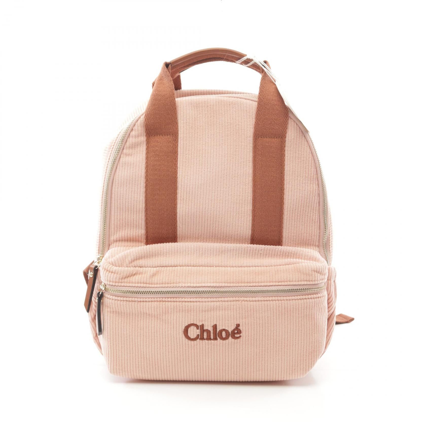 Chloe Chloe Backpack Rucksack Others Corduroy Pink Brown Size ONE SIZE - 1 Thumbnail
