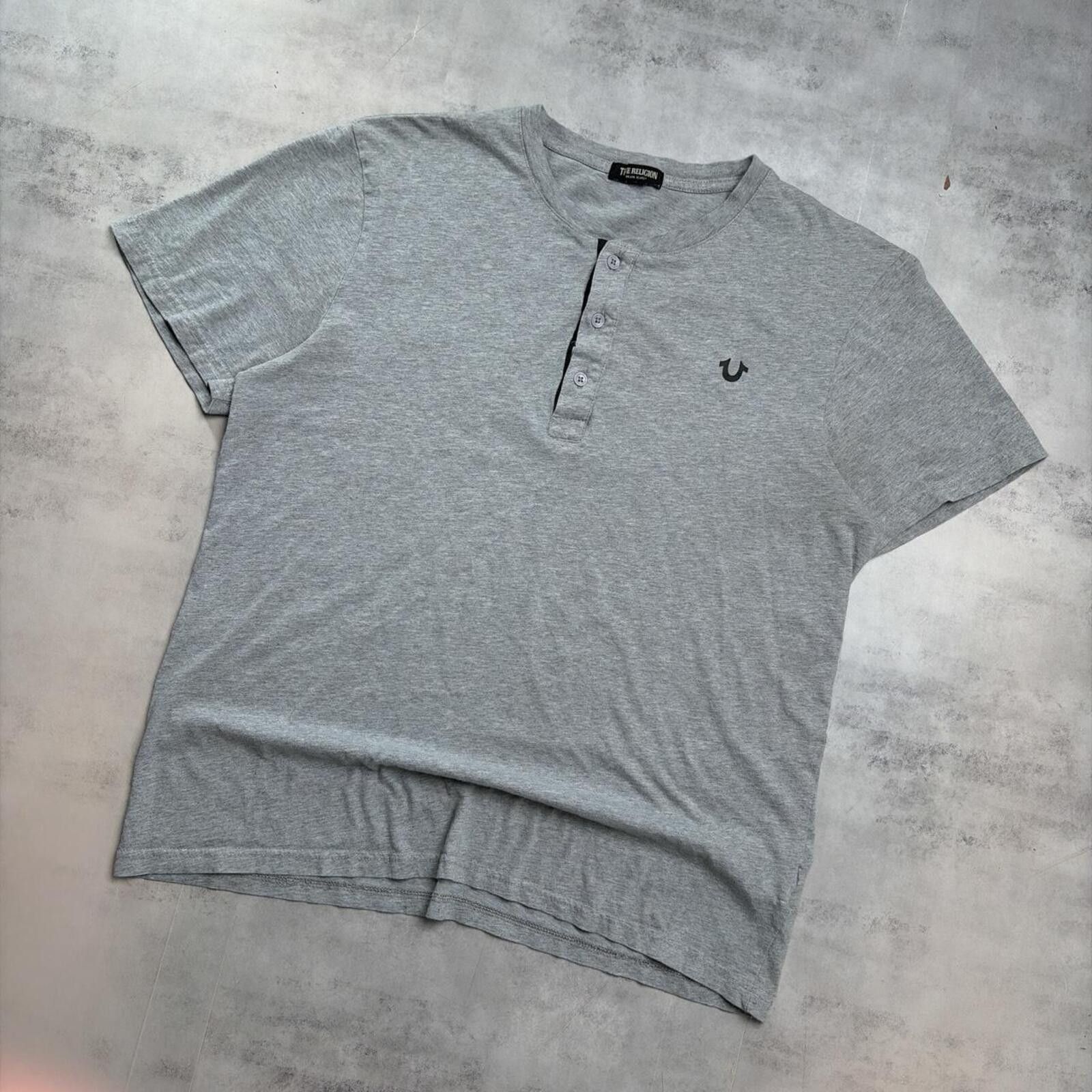 True Religion Y2K Grey True Religion Grunge Henley Shirt Size US L / EU 52-54 / 3 - 2 Thumbnail