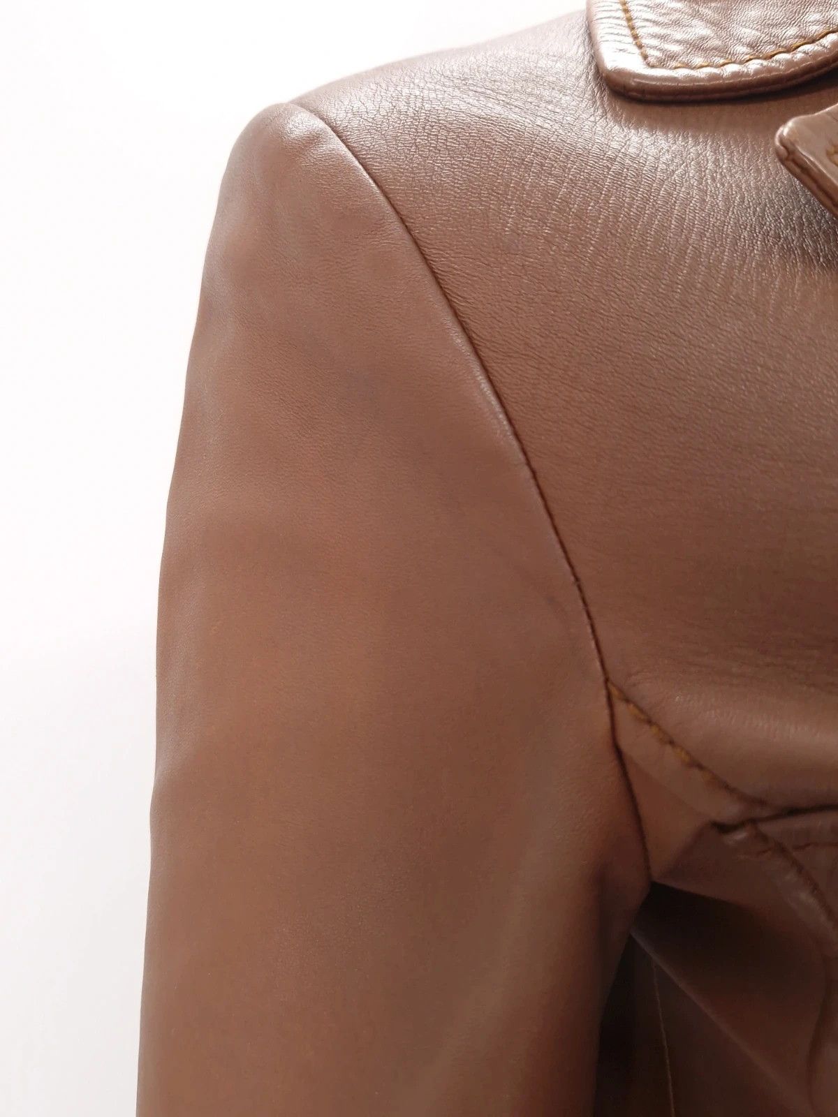 Gucci Gucci by Tom Ford Archival Brown Leather Coat Size S / US 4 / IT 40 - 11 Thumbnail