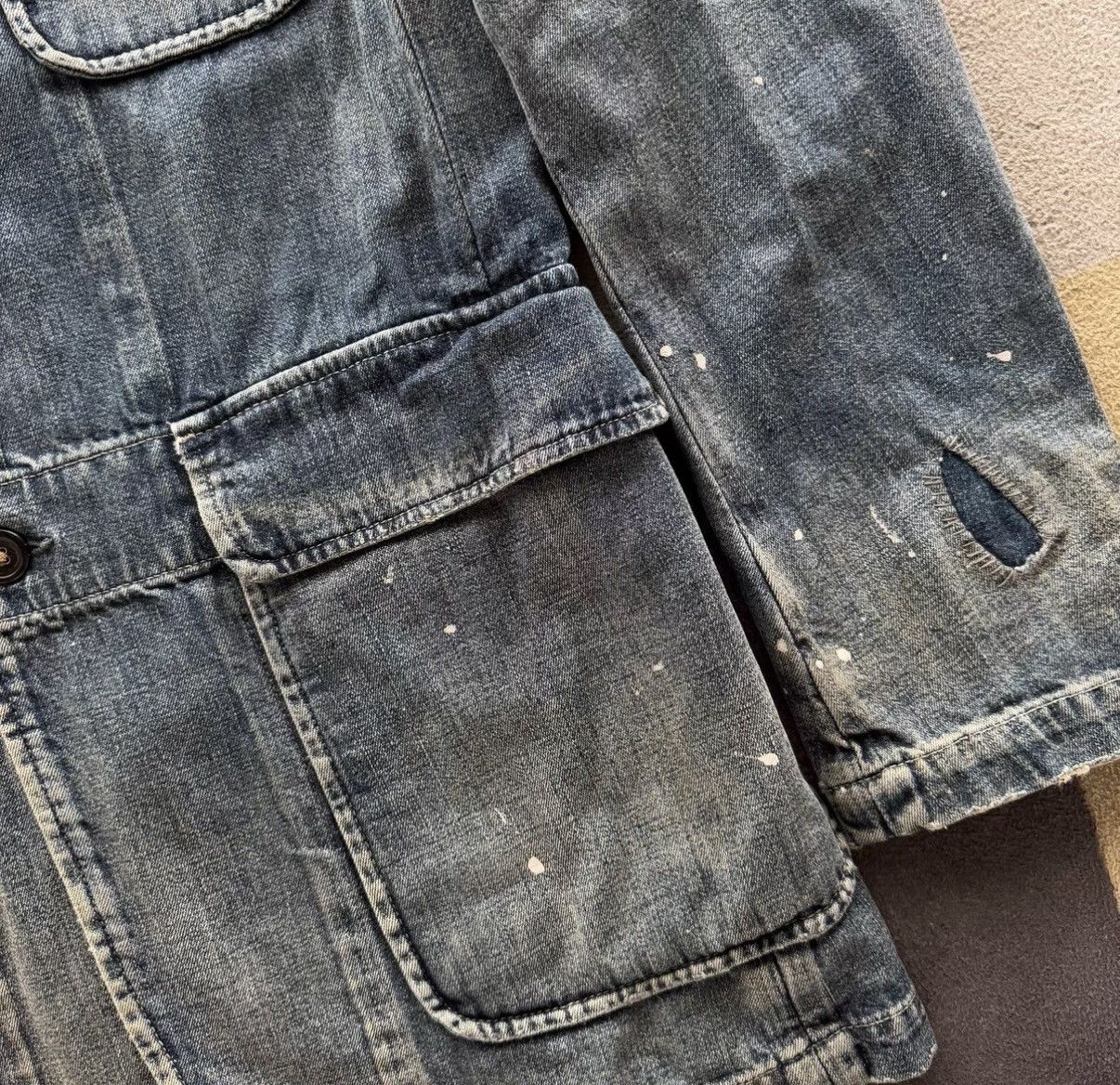 RRL Ralph Lauren RRL Ralph Lauren Distressed Denim Jacket K22 Size US S / EU 44-46 / 1 - 5 Thumbnail