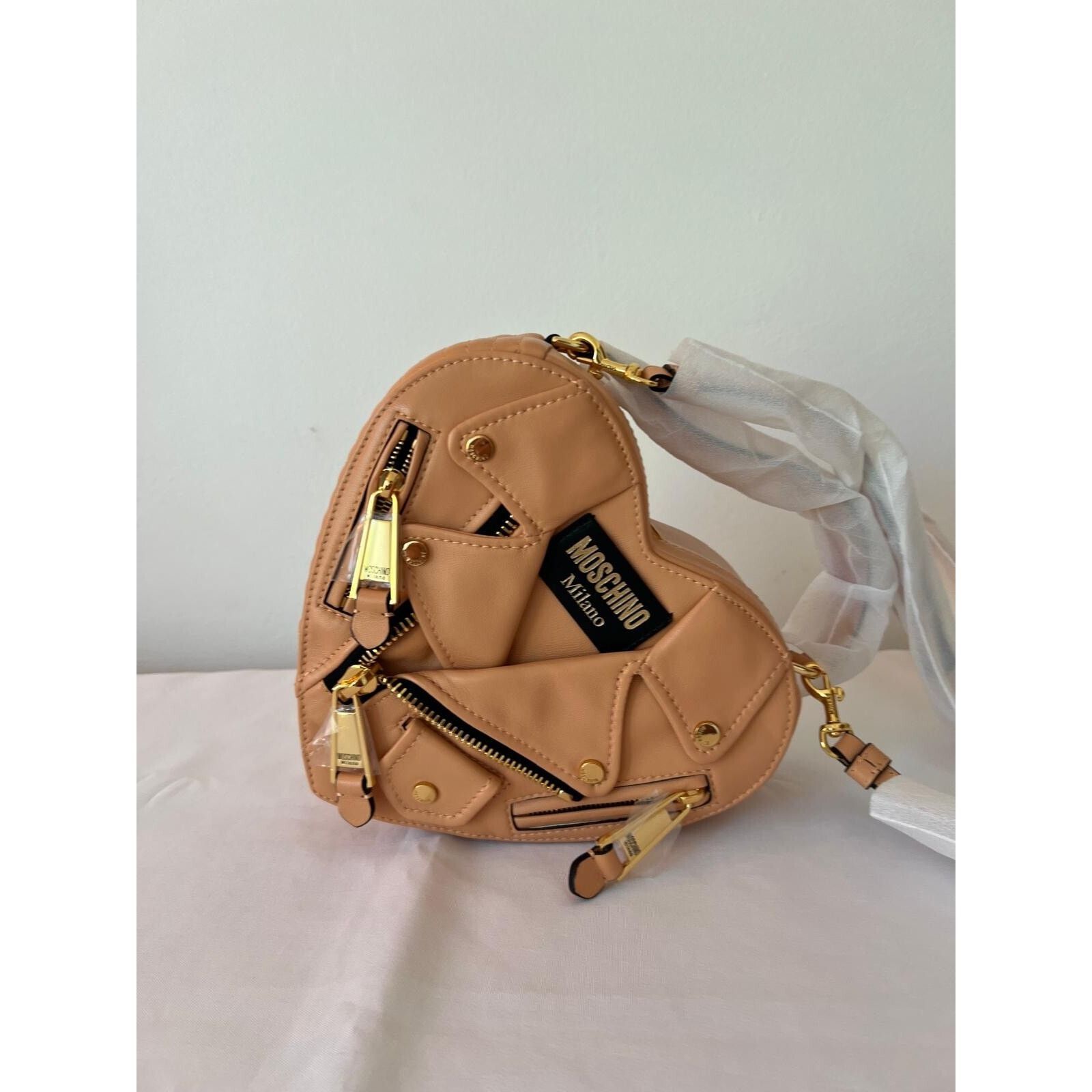 Moschino SS22 MOSCHINO Couture Jeremy Scott Peach Heart Leather Bag Size ONE SIZE - 3 Thumbnail