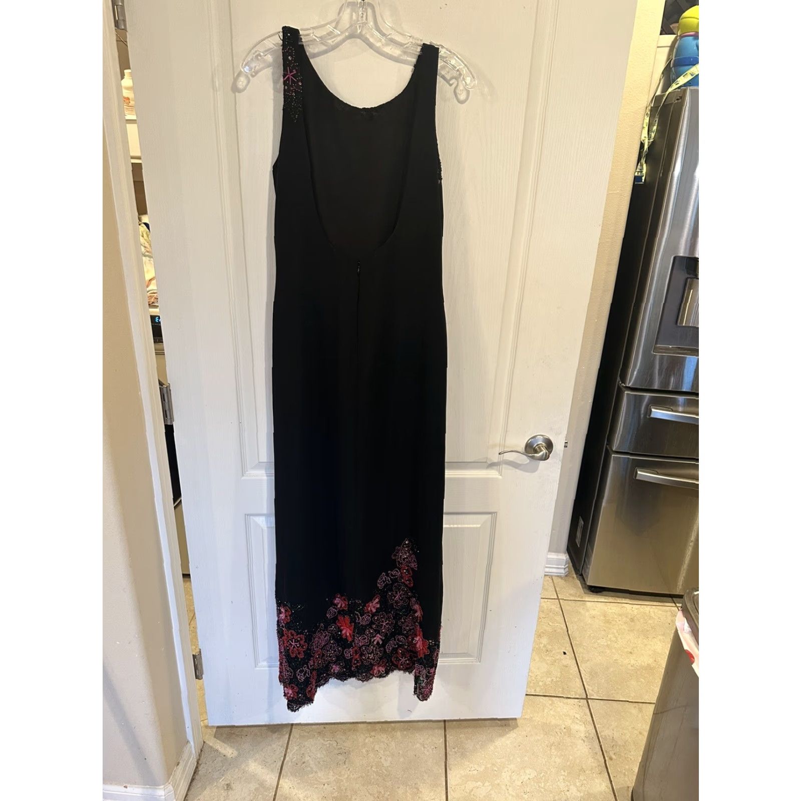 Vintage VINTAGE Kay Unger New York Women’s Sleeveless Beaded Dress 14 Black Womens Long Sleeveless Dress Beaded 14 Kay Unger New York Womens Brown? Size XL / US 12-14 / IT 48-50 - 2 Thumbnail