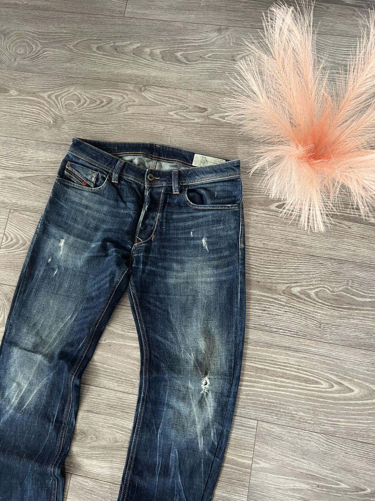 Diesel ‼️Vintage Diesel Industry Distressed Denim Selvage Jeans‼️ Size US 33 - 3 Thumbnail