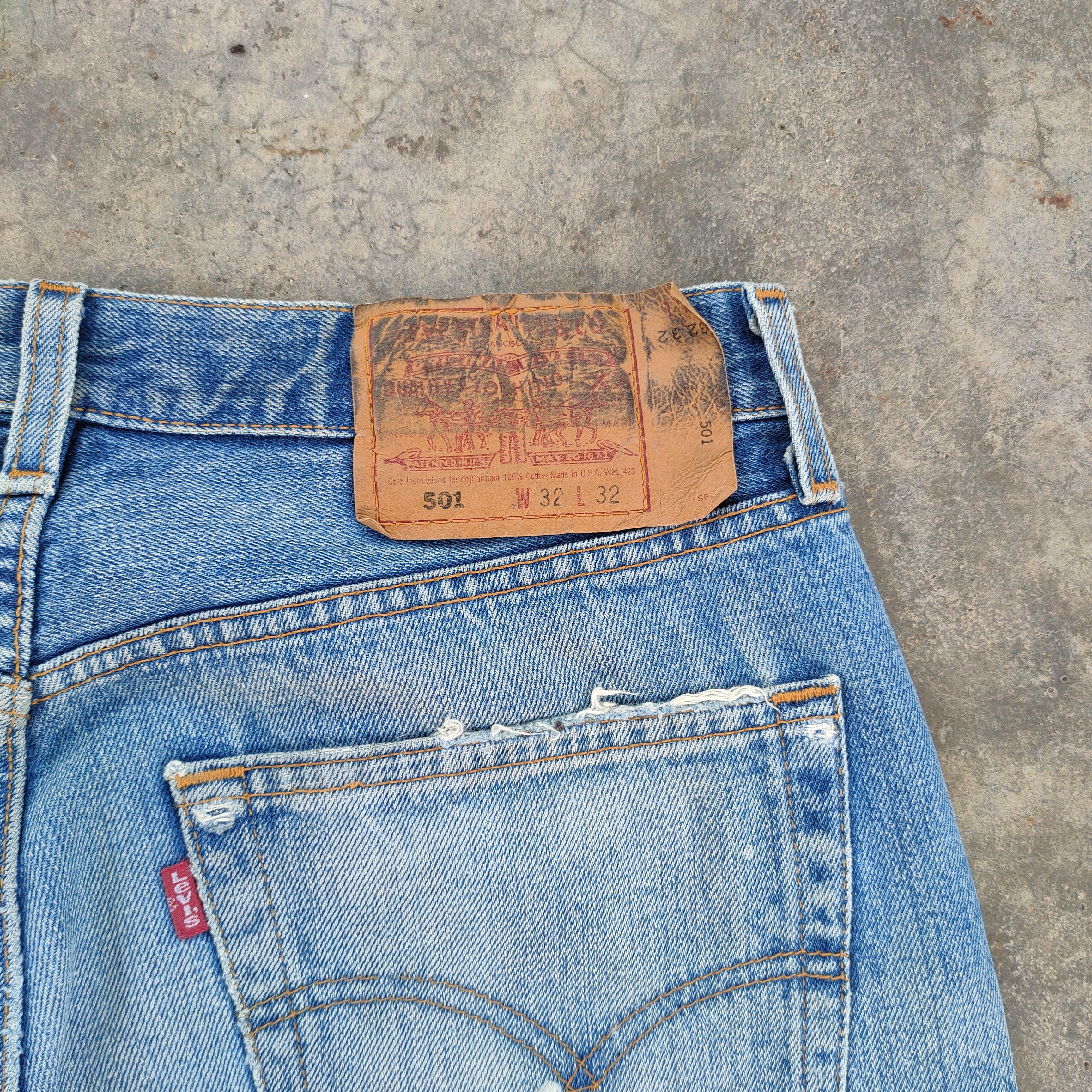 Levi's Vintage Clothing W30 LEVI'S 501 00' FADED DISTRESSED JEAN DENIM PANTS Size US 30 / EU 46 - 10 Thumbnail