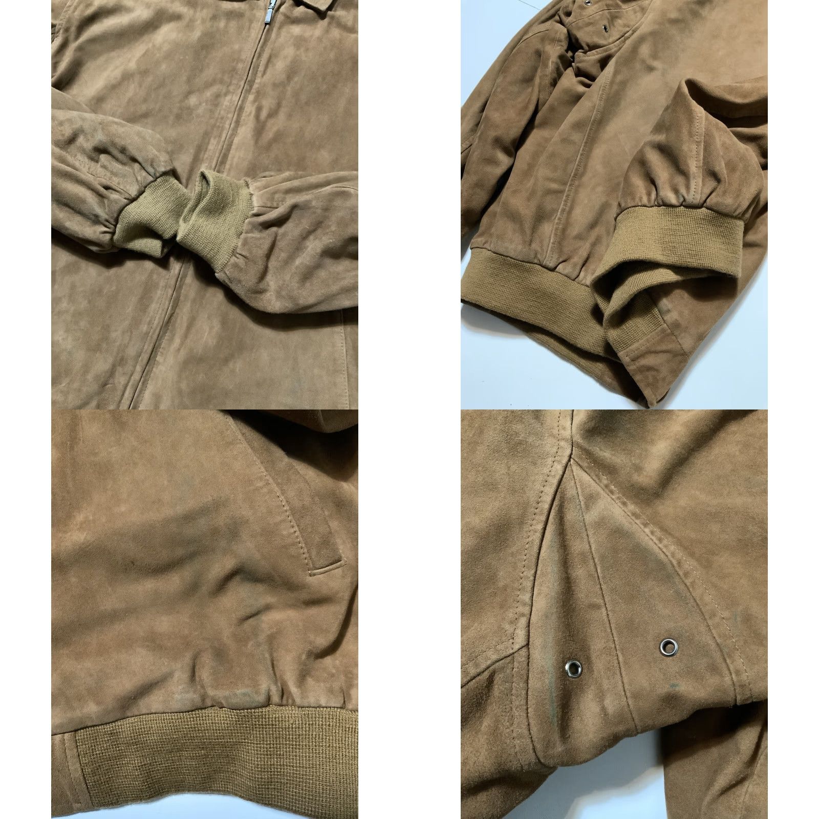 Golden Bear VINTAGE Golden Bear Sportswear Suede Leather Cognac Full Zip Bomber Jacket XL Mens Size US XL / EU 56 / 4 - 8 Thumbnail