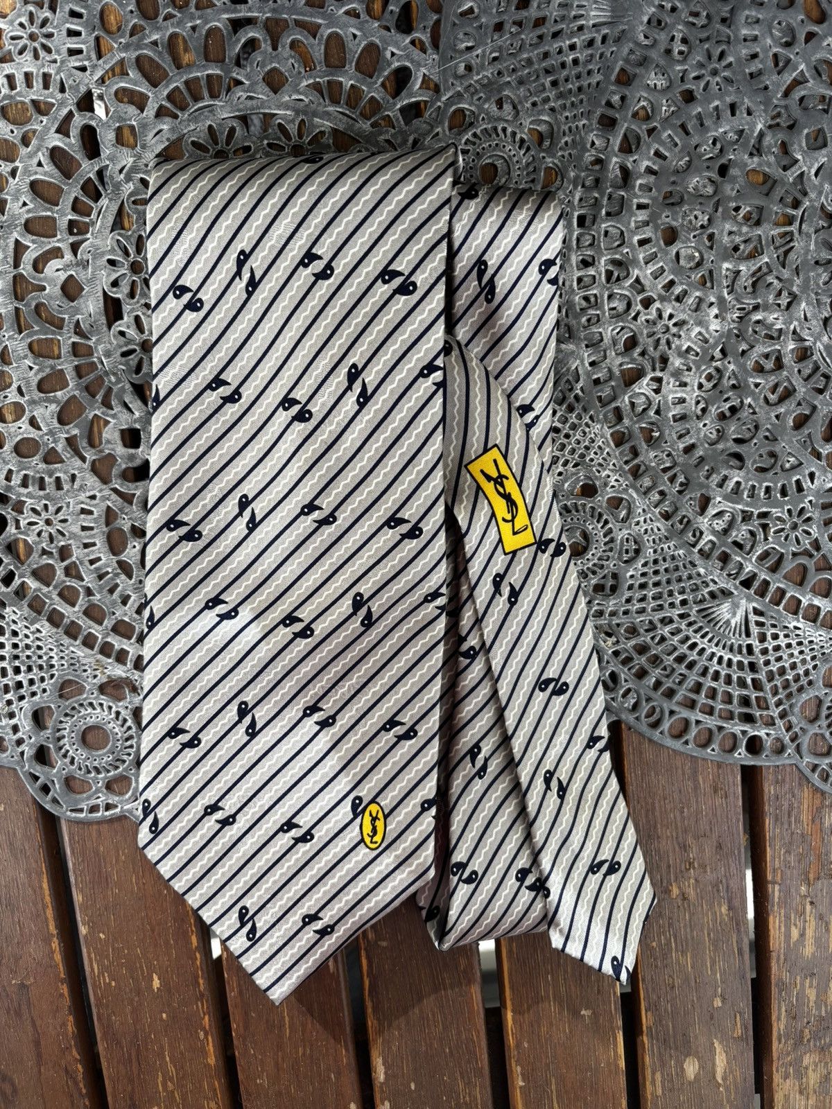 Yves Saint Laurent Yves Saint Laurent Vintage Silk Tie (1990s) Size ONE SIZE - 1 Thumbnail