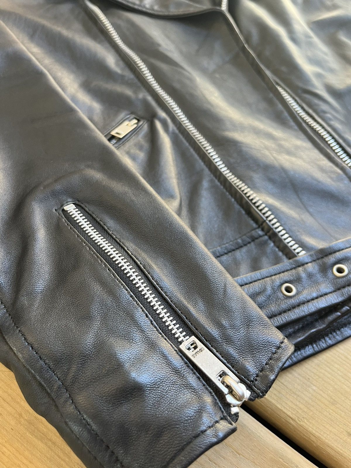 Kollar Clothing LEATHER MOTO BIKER JACKET Size US L / EU 52-54 / 3 - 13 Thumbnail