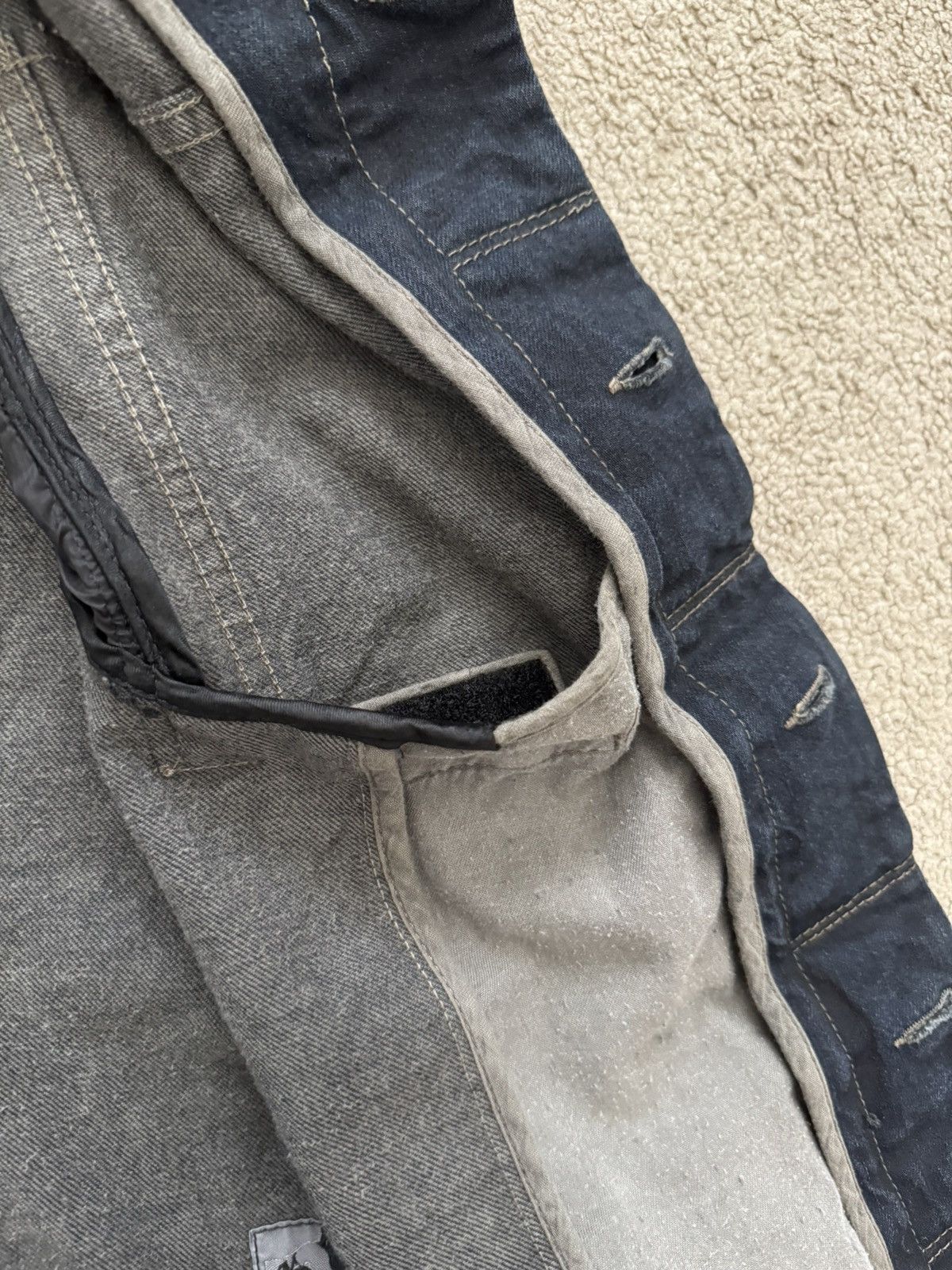 Rick Owens Drkshdw 2010s Rick Owens DRKSHDW Leather Sleeves Slave Denim Jacket Size US S / EU 44-46 / 1 - 9 Thumbnail