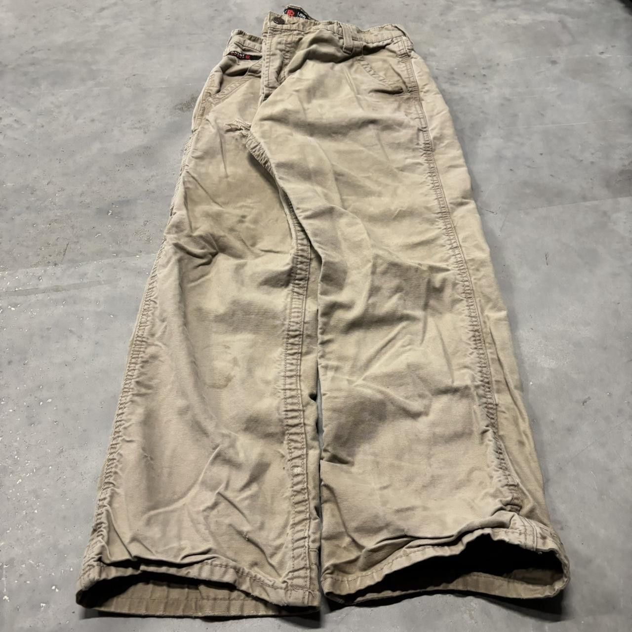 Japanese Brand × Vintage Crazy Vintage Y2K/2000s Khaki Tan Streetwear Workwear Carpenter Pants! Size US 34 / EU 50 - 3 Thumbnail
