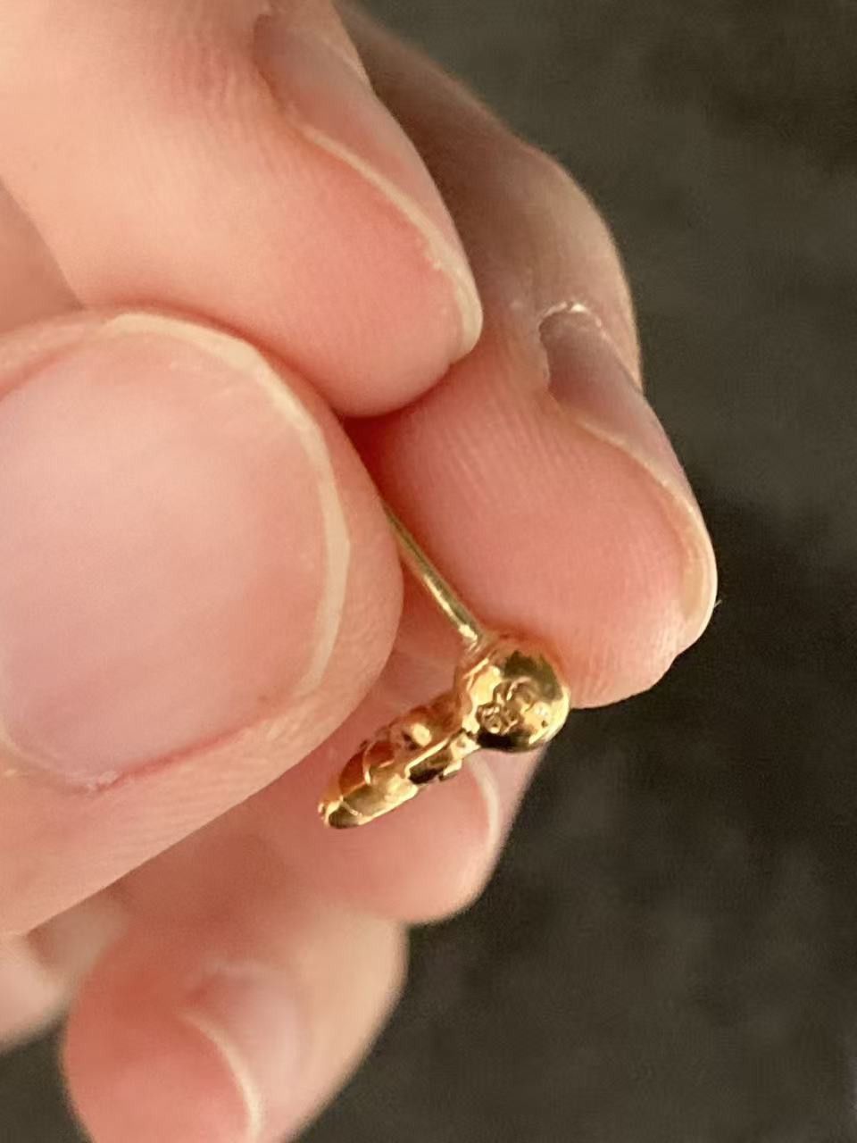 Chrome Hearts Chrome Hearts 22K Gold Diamond Tiny E Cross Earring Drop Size ONE SIZE - 9 Thumbnail