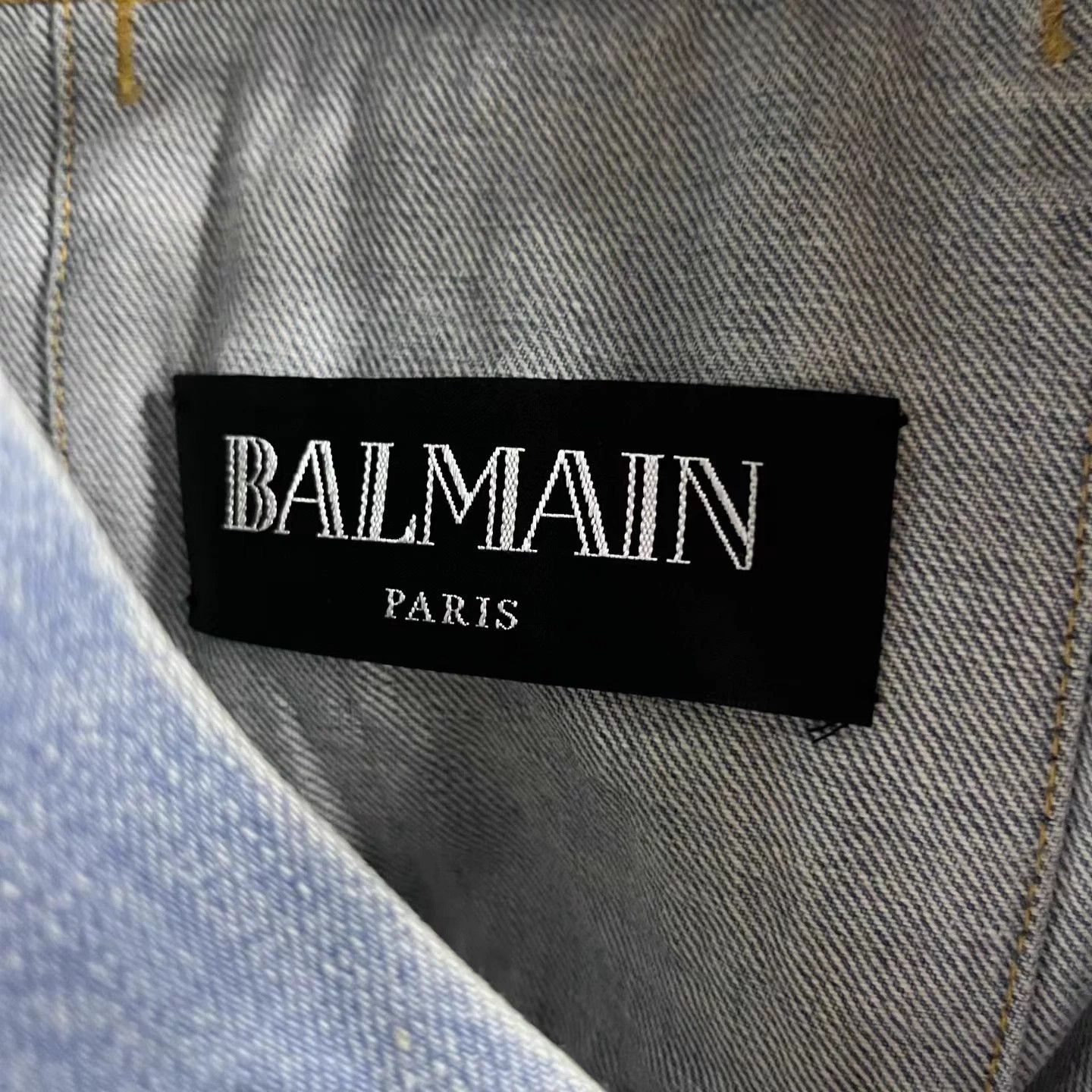 Balmain Balmain Blue L/S Logo-Embroidered Lapel 1Btn Denim Jkt Size US M / EU 48-50 / 2 - 3 Thumbnail