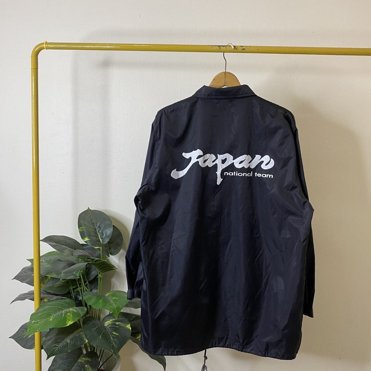 Vintage 90s Japan National Team Black Nylon Long Coach Jacket Size US XL / EU 56 / 4 - 1 Thumbnail