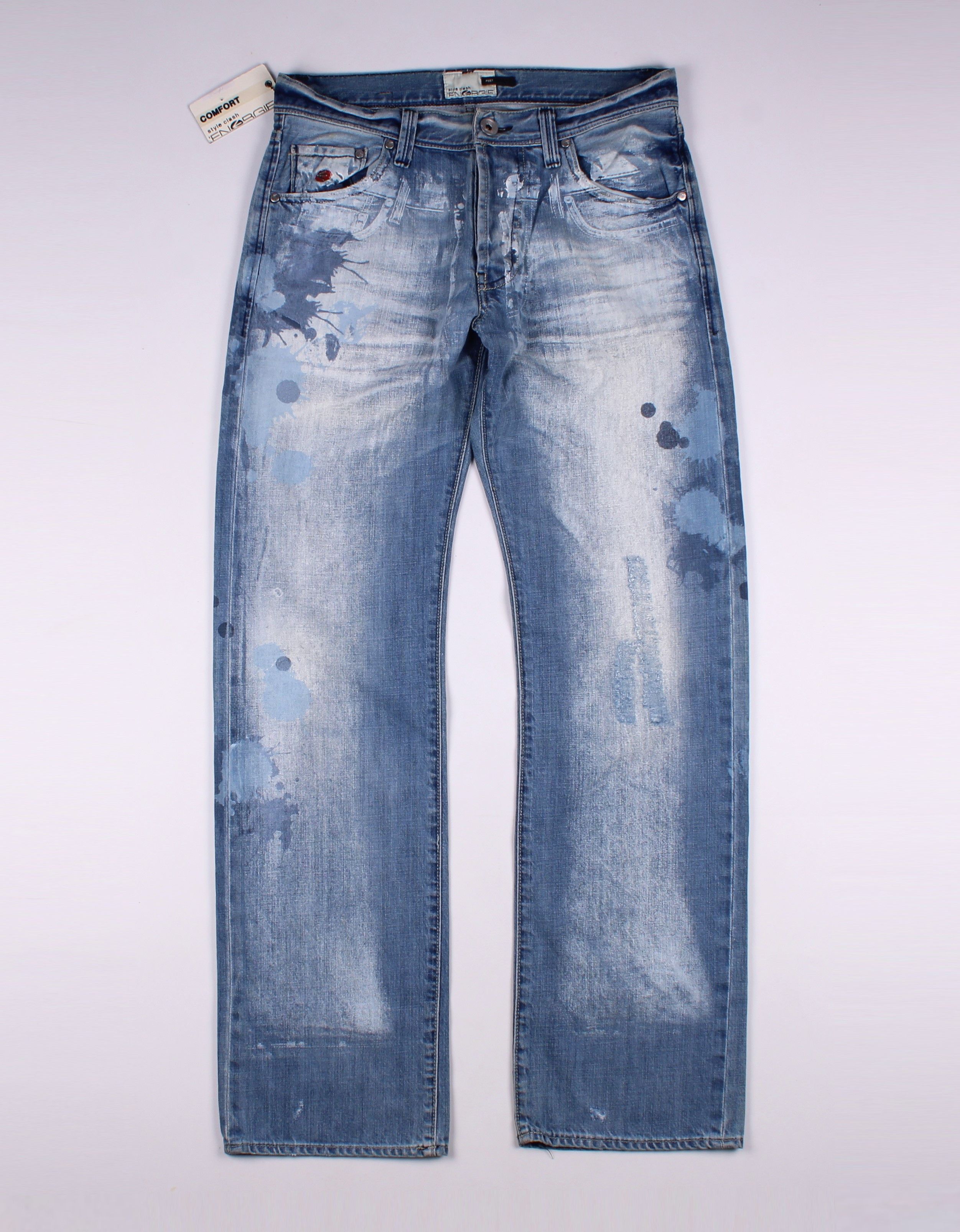 Energie Energie Y2K Distressed Painted Denim Jeans Size US 32 / EU 48 - 1 Thumbnail