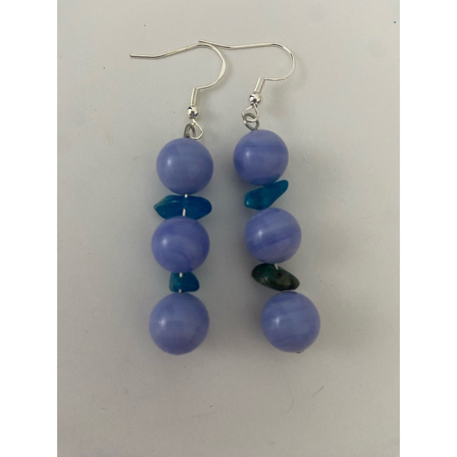Handmade Handmade Blue lace agate and apatite chip bead earrings Size ONE SIZE - 4 Thumbnail