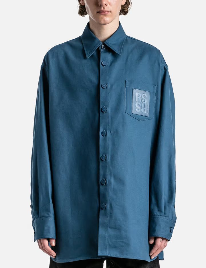 Raf Simons o1y0325 Logo Solid Color Shirt in Blue Size US S / EU 44-46 / 1 - 3 Thumbnail