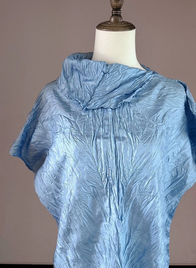 Issey Miyake Issey Miyake Blue short-sleeved shirt Size L / US 10 / IT 46 - 2 Thumbnail