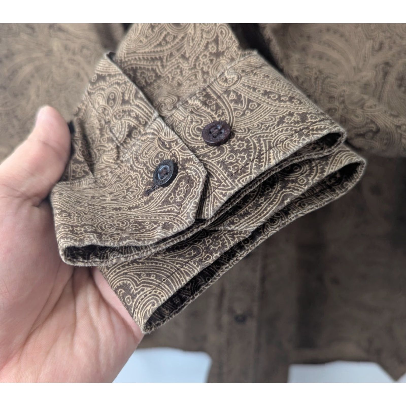 Vintage Cinch Shirt Mens M Brown Paisley Print Cotton Western Cowboy Rodeo Rancher Shirt Size US M / EU 48-50 / 2 - 2 Thumbnail