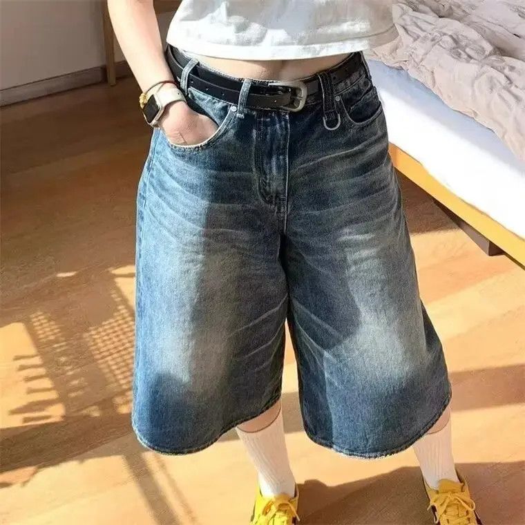 Japanese Brand Retro cat whisker wide leg denim shorts Size US 32 / EU 48 - 2 Thumbnail