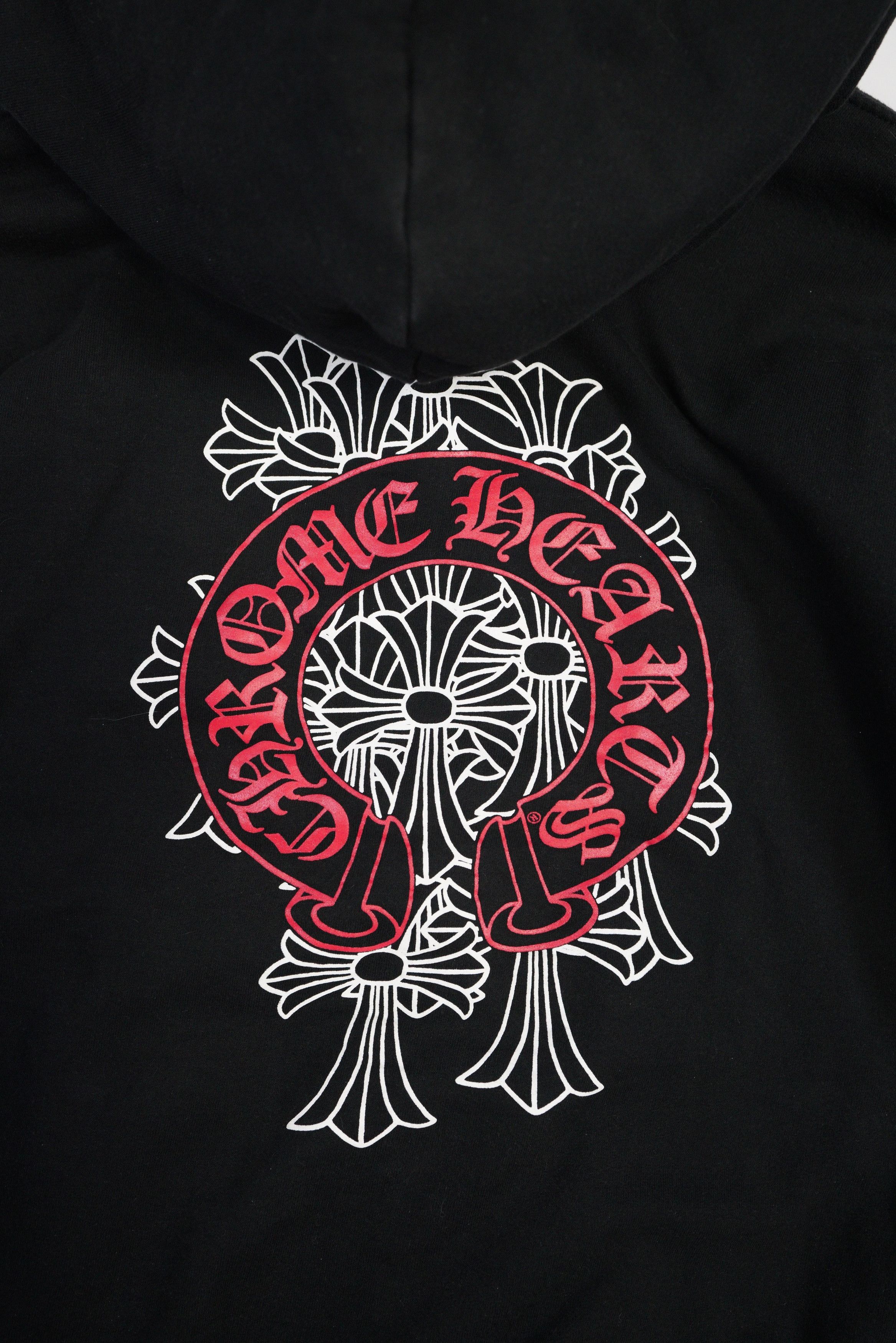 Chrome Hearts Chrome Hearts Red Horseshoe Waffle Zip Up Hoodie Size US XL / EU 56 / 4 - 4 Thumbnail