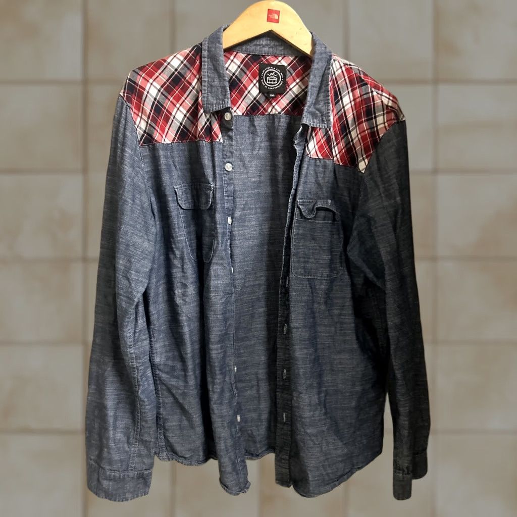 Denime Cary LaScala Button-Up Shirt Denim Lightweight USA Pattern Striped Long Sleeve Blue Cotton Men XXL Regular Authentic San Francisco USA Made Size US S / EU 44-46 / 1 - 1 Thumbnail